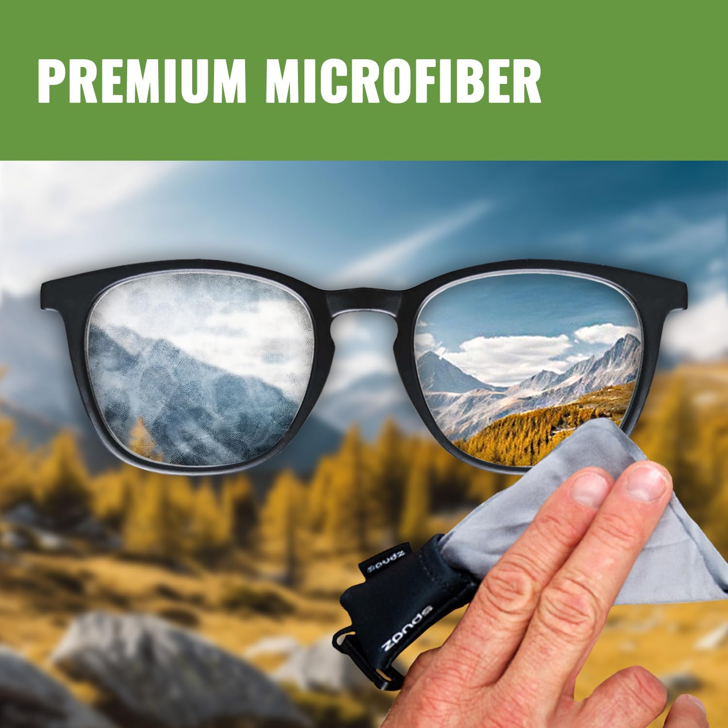 SPUDZ Premium Microfiber Cloth (6x6) Navy – Screen Cleaner for Glasses and Lenses