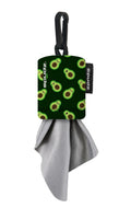 SPUDZ Ultra Microfiber Lens Cleaner – 6x6 in, 2-Pack | Closable Pouch, Clip-On | Avocado