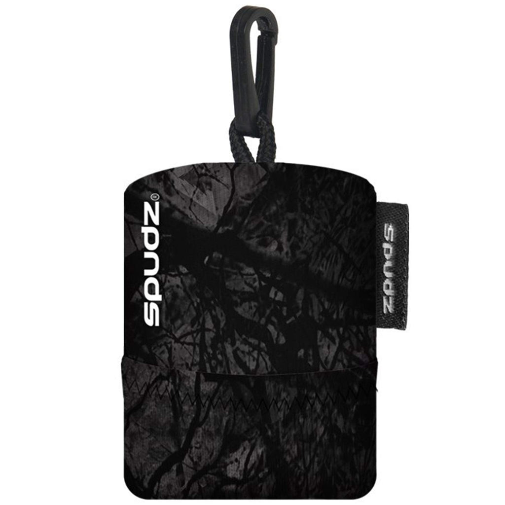 SPUDZ Ultra Microfiber Lens Cleaner – Closable Pouch, Clip-On, 10 x 10 Inch | Stealth Shadow