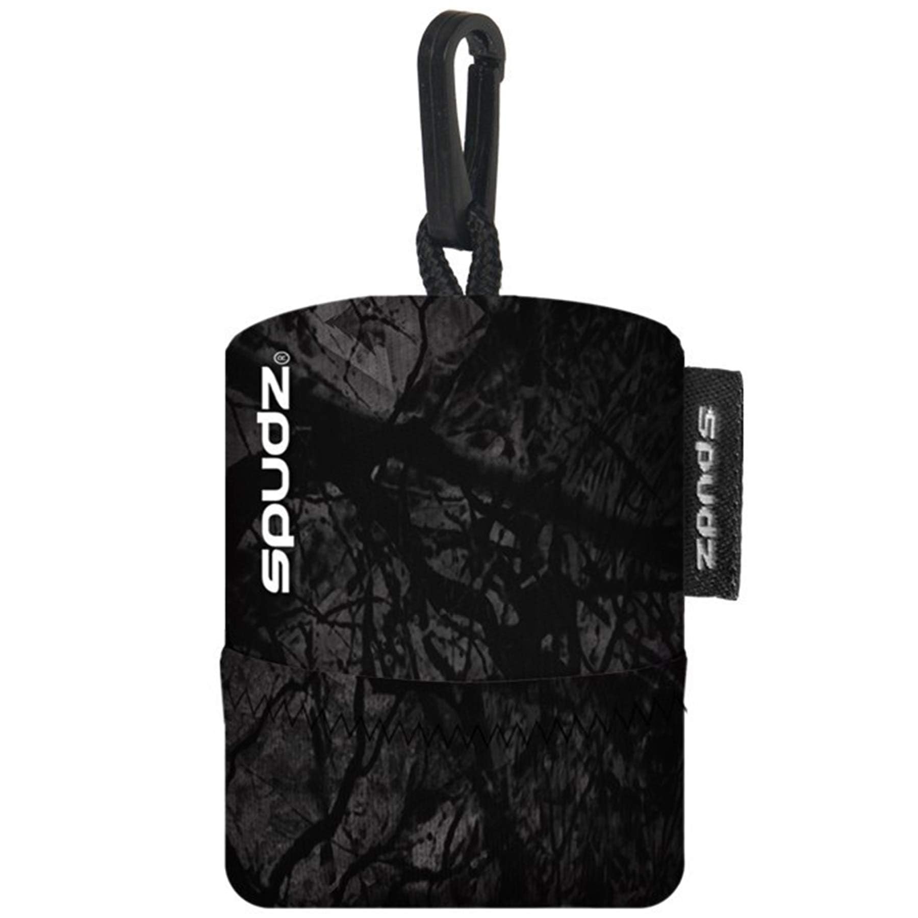 SPUDZ Ultra Microfiber Lens Cleaner – Closable Pouch, Clip-On, 10 x 10 Inch | Stealth Shadow