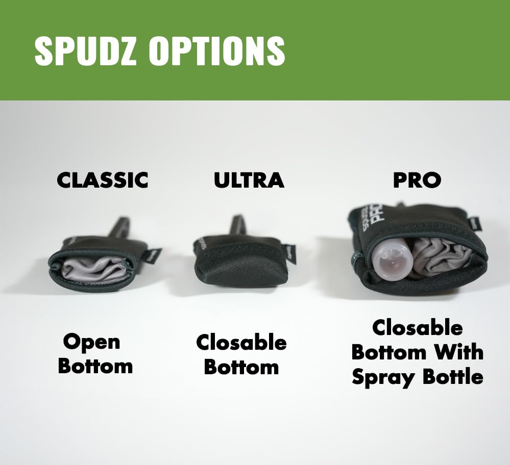 SPUDZ Classic Microfiber Lens Cleaner – Clip-On Pouch, Washable (Stealth Bronze) 6 x 6 in