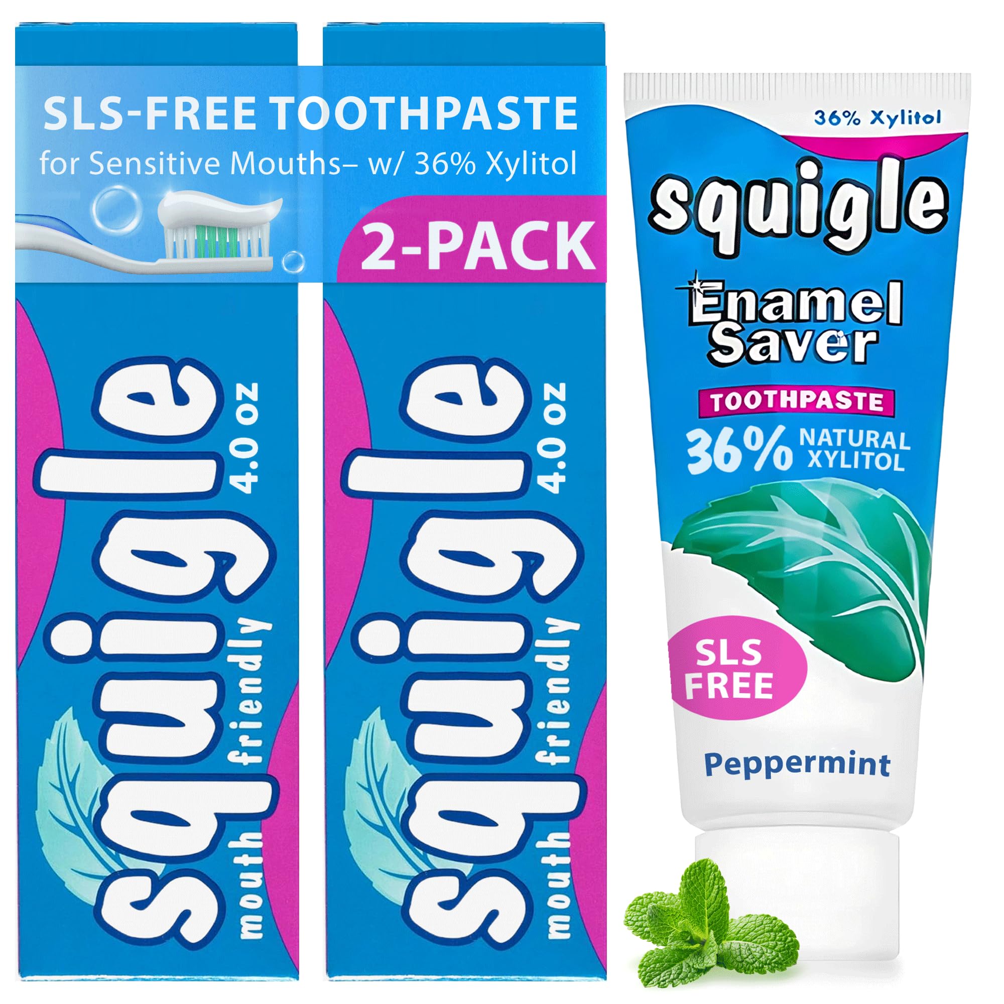 Squigle Enamel Saver Toothpaste (2 Pack) – Canker Sore Prevention & Treatment
