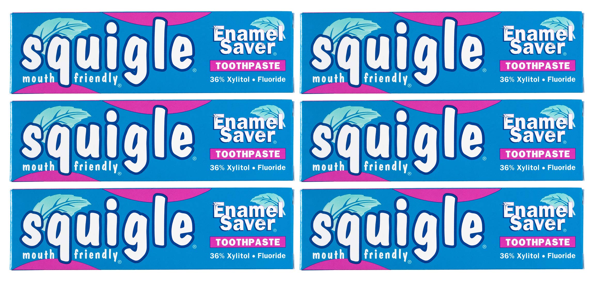 Squigle Enamel Saver Toothpaste (6 Pack) – SLS-Free, 36% Xylitol, Canker Sore Prevention