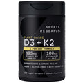 Sports Research Vitamin D3 + K2 5000 IU Plant-Based, Vegan, Non-GMO – MK-7, 160 Softgels