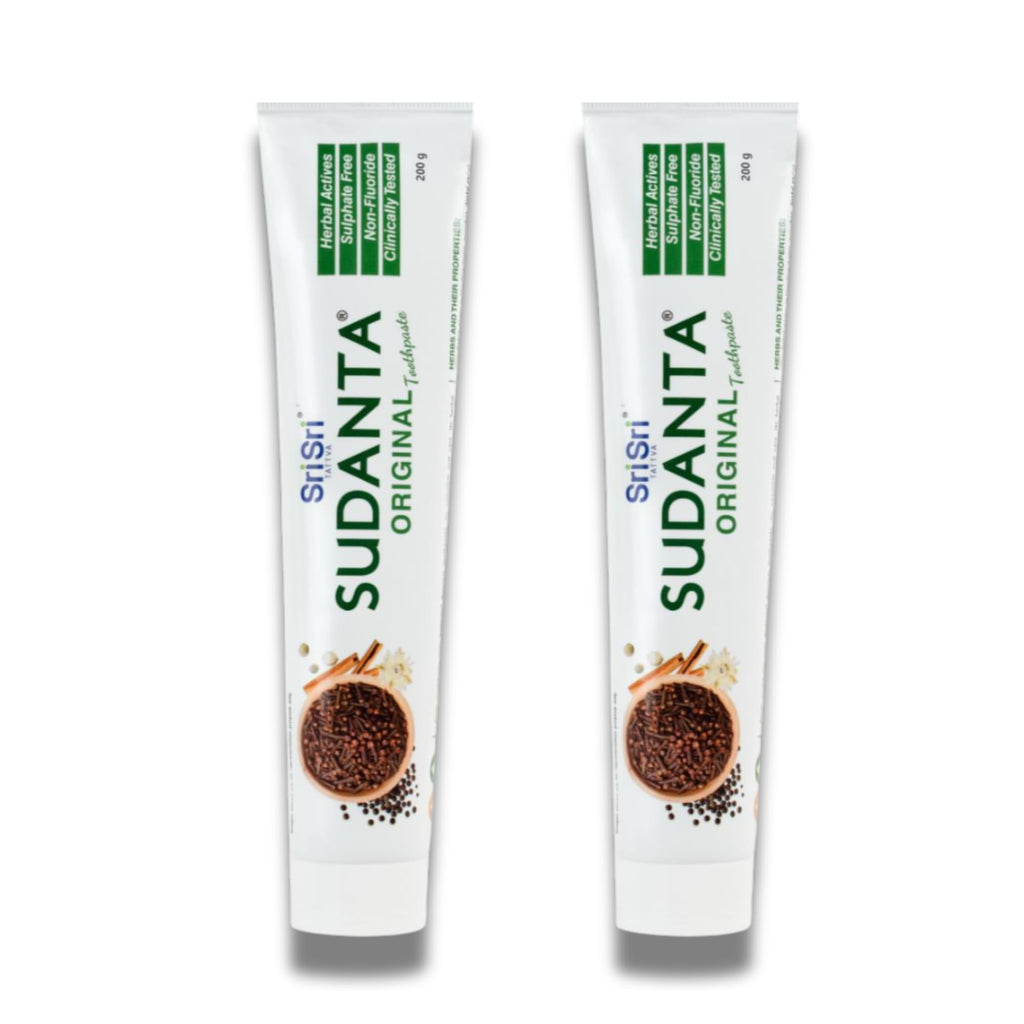 Sri Sri Tattva Sudanta Herbal Toothpaste – SLS Free & Fluoride Free (200 g Pack of 2)