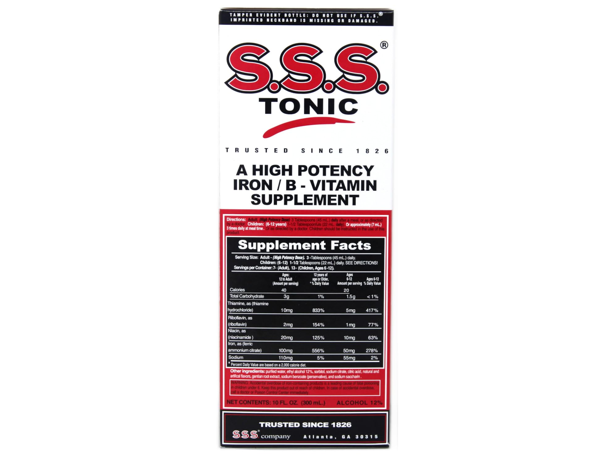 SSS Tonic 10oz – Pack of 3 Iron & Vitamin B Supplement (PT#1225811110)