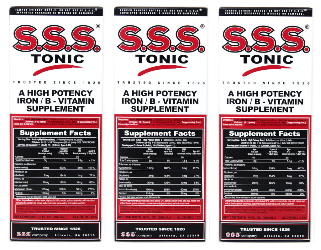SSS Tonic 10oz – Pack of 3 Iron & Vitamin B Supplement (PT#1225811110)
