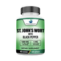 St. John’s Wort 1800mg per Serving + Black Pepper Extract – 120 Vegan Capsules | American Standard Supplements