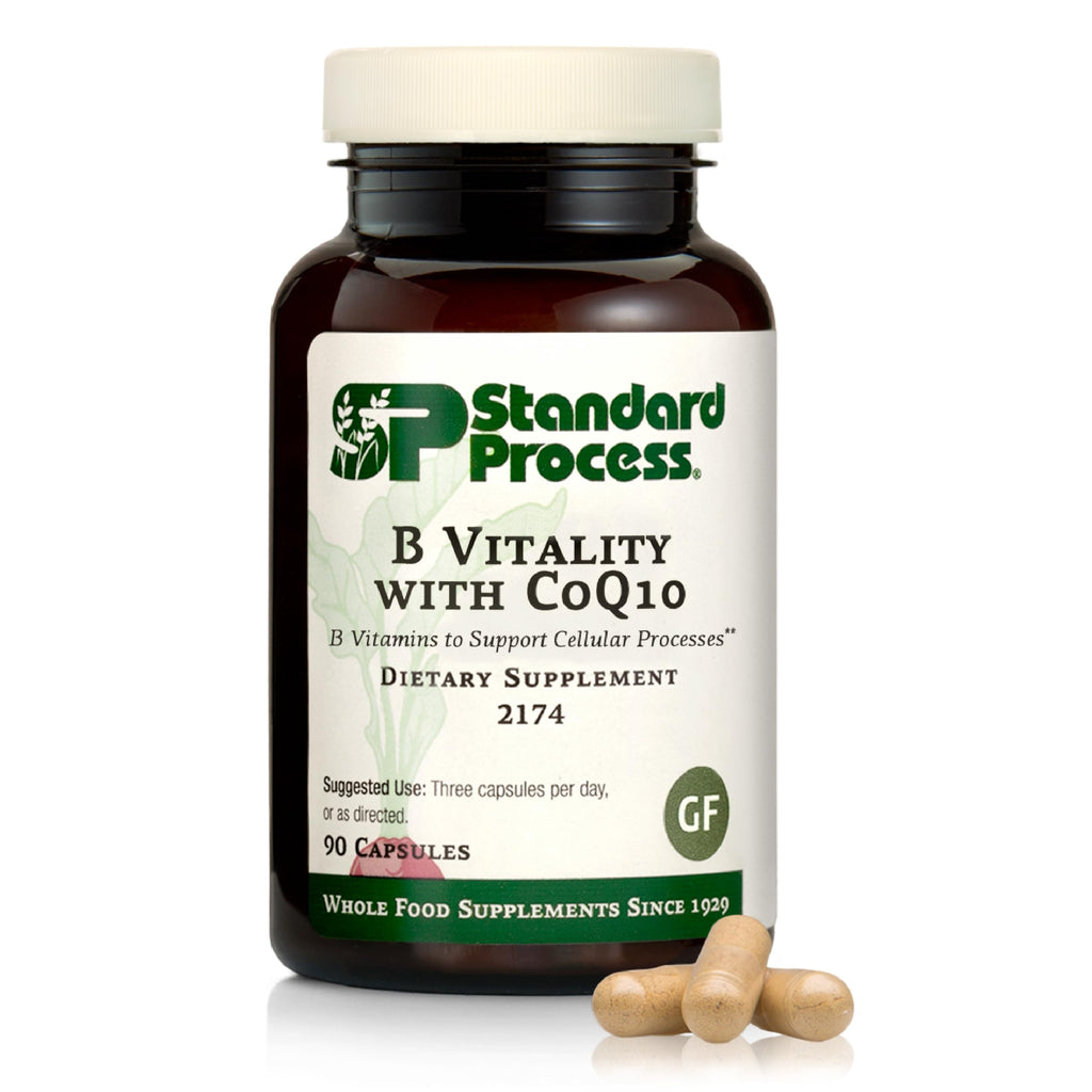 Standard Process B Vitality with CoQ10 – Cellular Health Supplement (Vegan, Gluten‑Free, Non‑Dairy) 90 Capsules