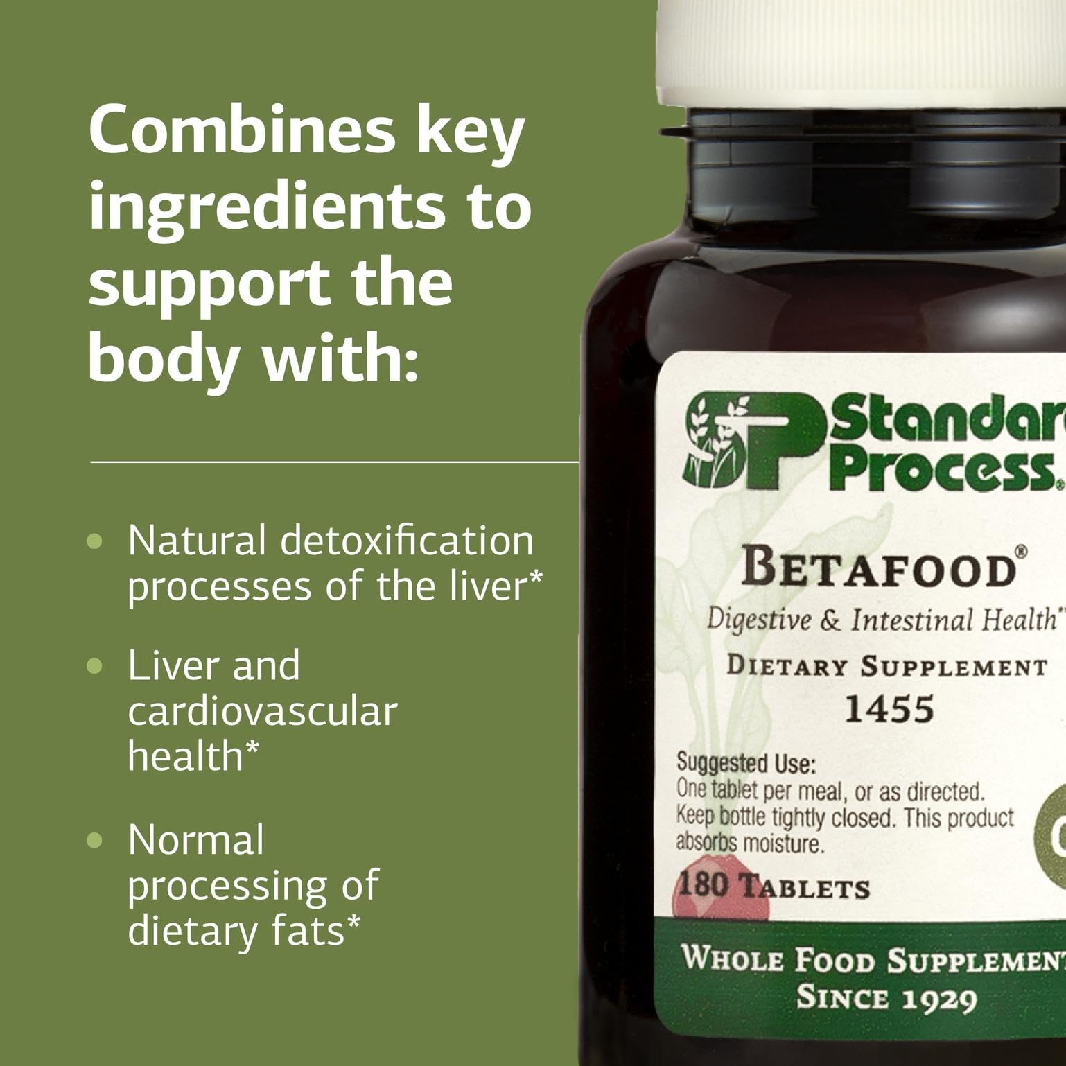 Standard Process Betafood - Digestive & Liver Health (180 Tabs) - Vegan