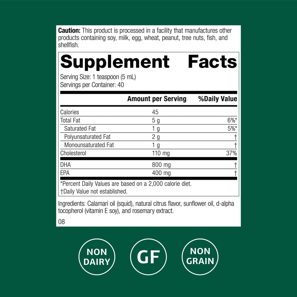 Standard Process Calamari Omega-3 Liquid – Heart & Brain Health