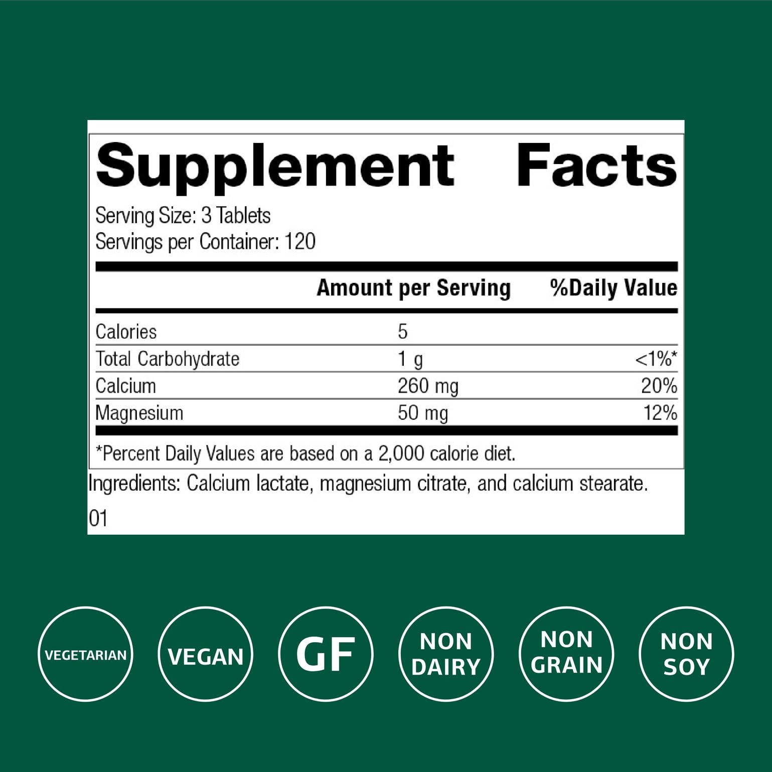 Standard Process Calcium Lactate – Bone & Immune Health Support | Vegan, Gluten-Free, Non-Dairy | 360 Tablets