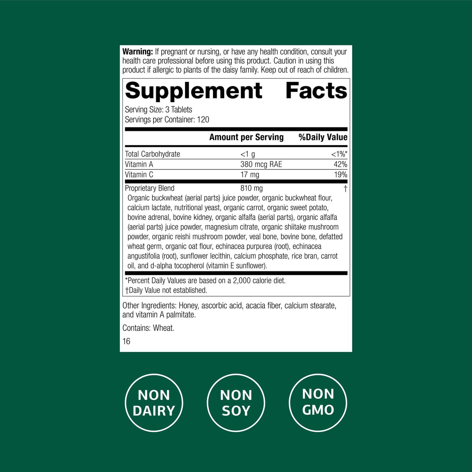 Standard Process Cataplex A-C-P: Healthy Cell & Tissue Support - 360 Tablets (120 Servings) - Non-Dairy & Non-Soy