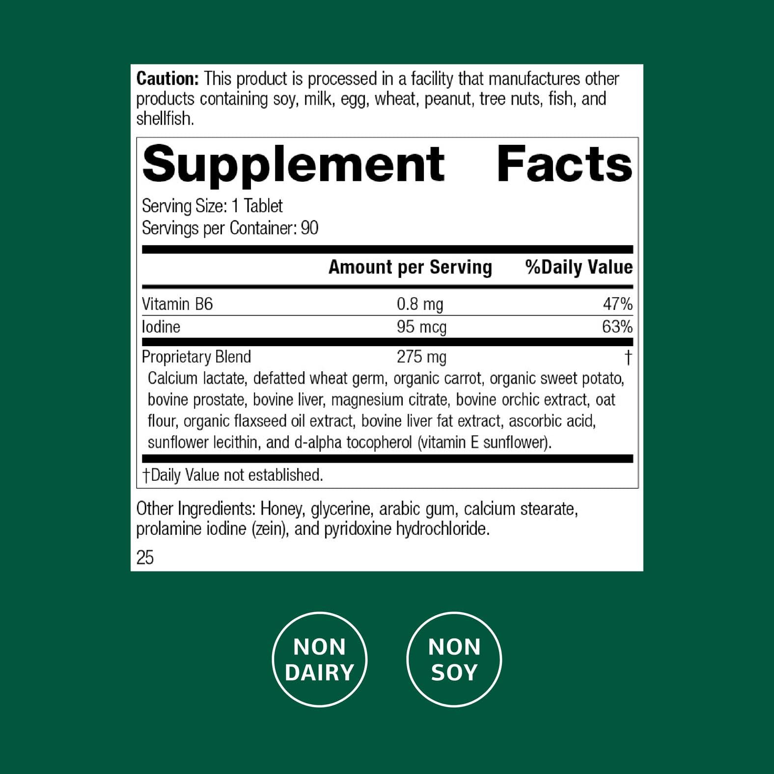 Cataplex F by Standard Process – Thyroid Support, Metabolism & Skin/Hair Health (90 Tablets)