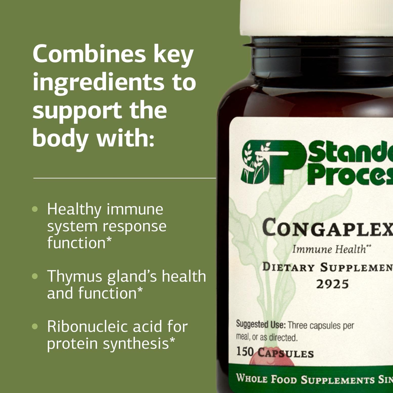 Congaplex Thymus Gland Support - Immune Health Capsule Supplement, 150 Capsules | Standard Process Inc.