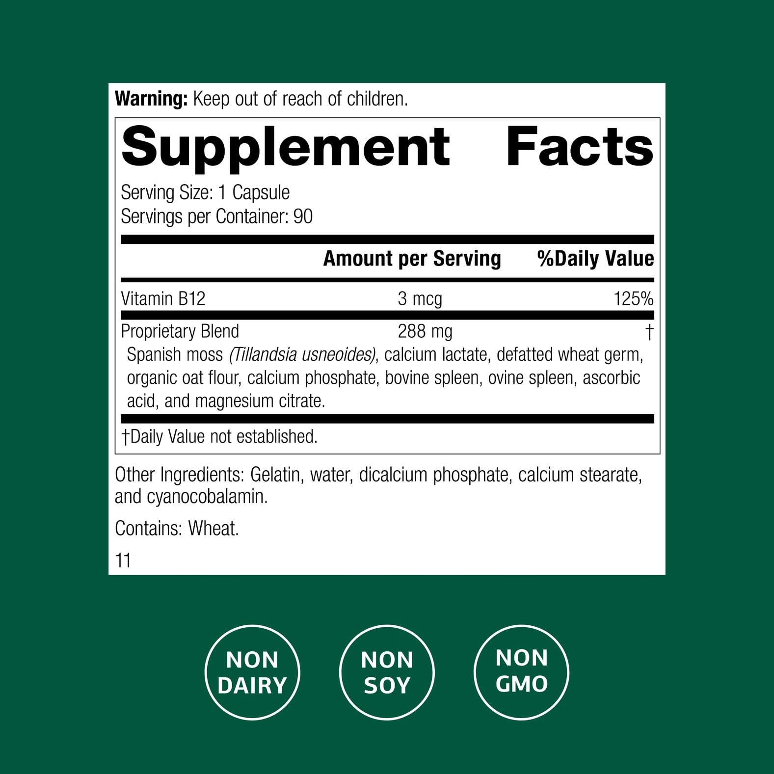 Standard Process for-Til B12 | Brain & Nervous System Support (90 Caps)