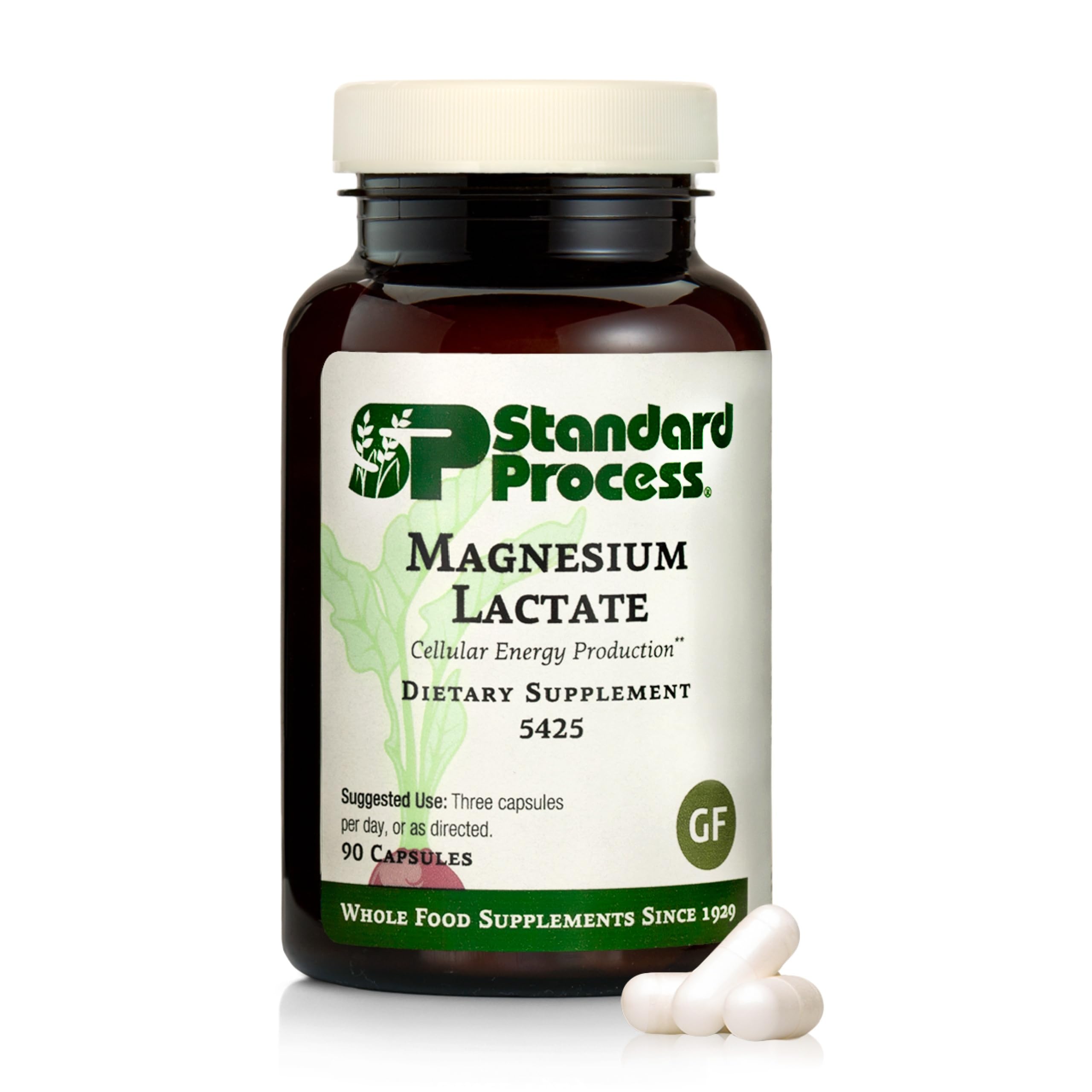 Standard Process Magnesium Lactate 90 Capsules | Energy, Muscle & Bone Support