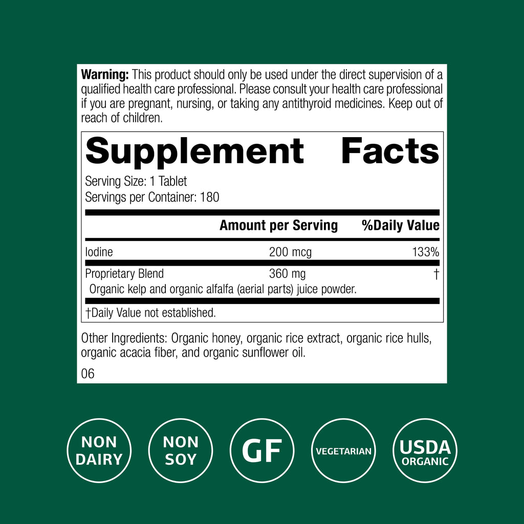 Standard Process Organically Bound Minerals - Supports Thyroid Function & Nervous System Health - 180 Tablets