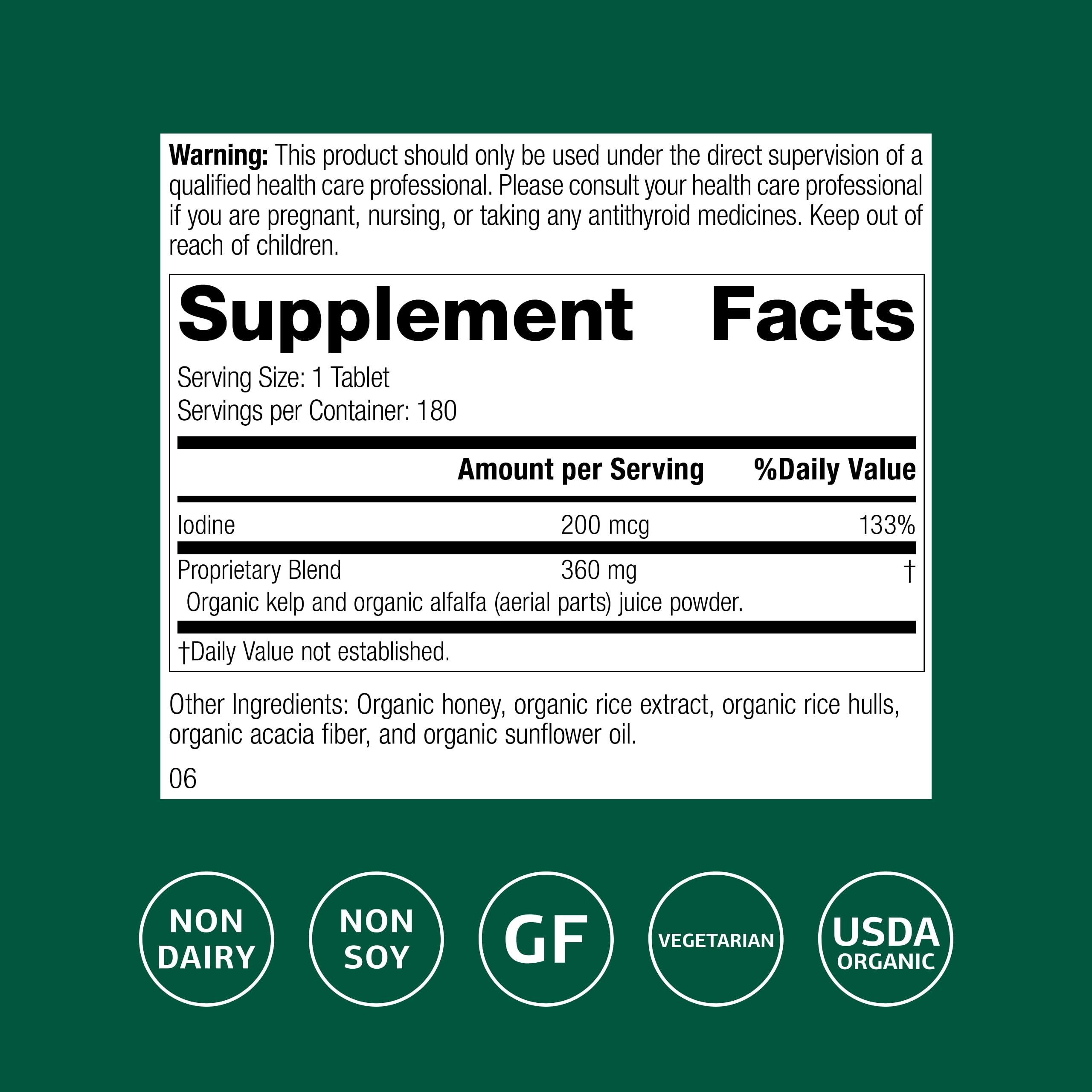 Standard Process Organically Bound Minerals - Supports Thyroid Function & Nervous System Health - 180 Tablets