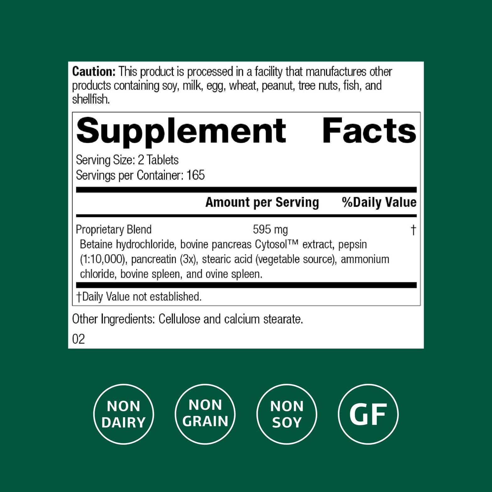 Standard Process Zypan - Digestive Enzyme Support with Pancreatin, Pepsin & HCl | 330 Tablets