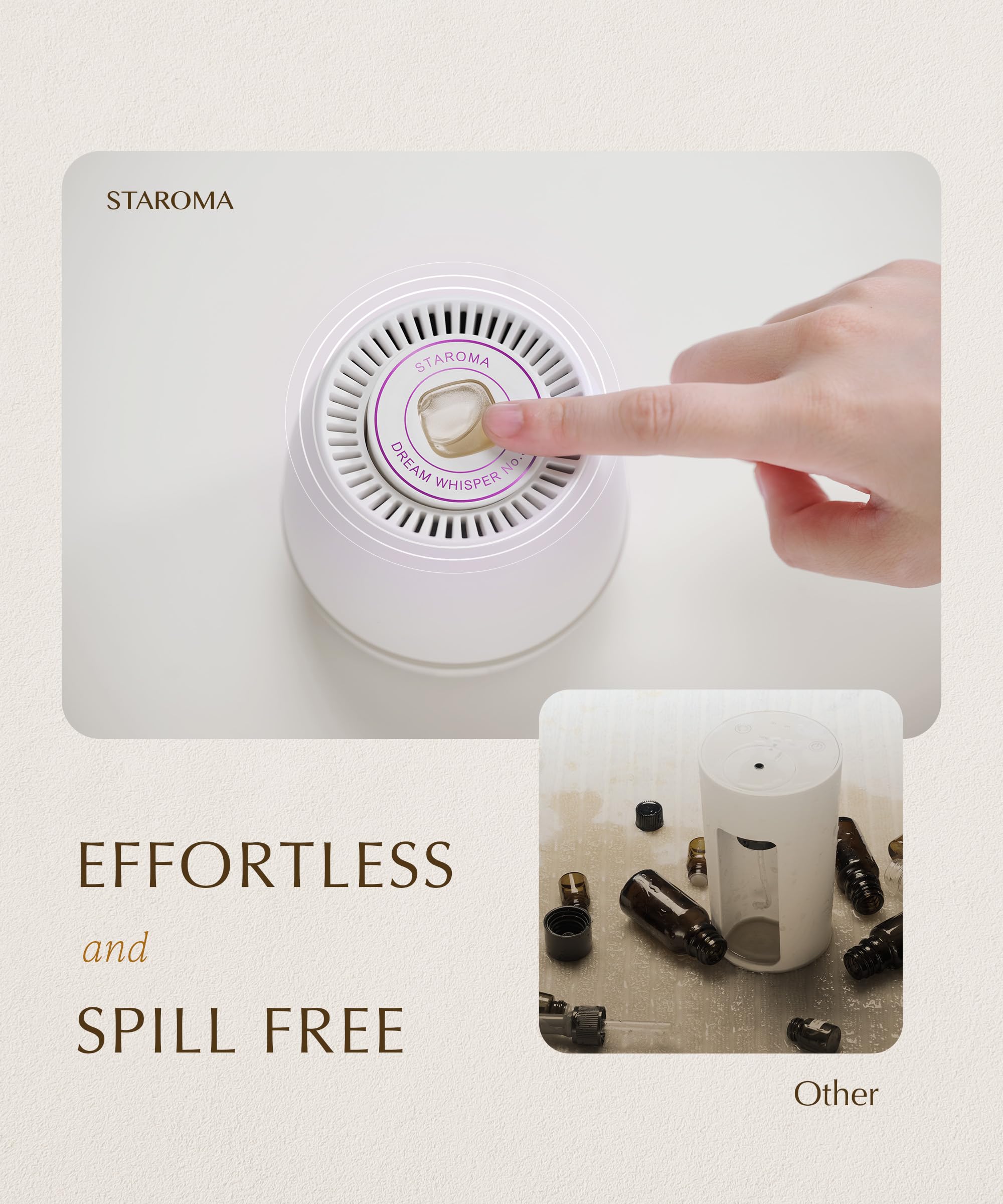 STAROMA Waterless Diffuser for Sleep – 30-Day Starter Kit | Cordless, Rechargeable Mini Aromatherapy for Small Rooms