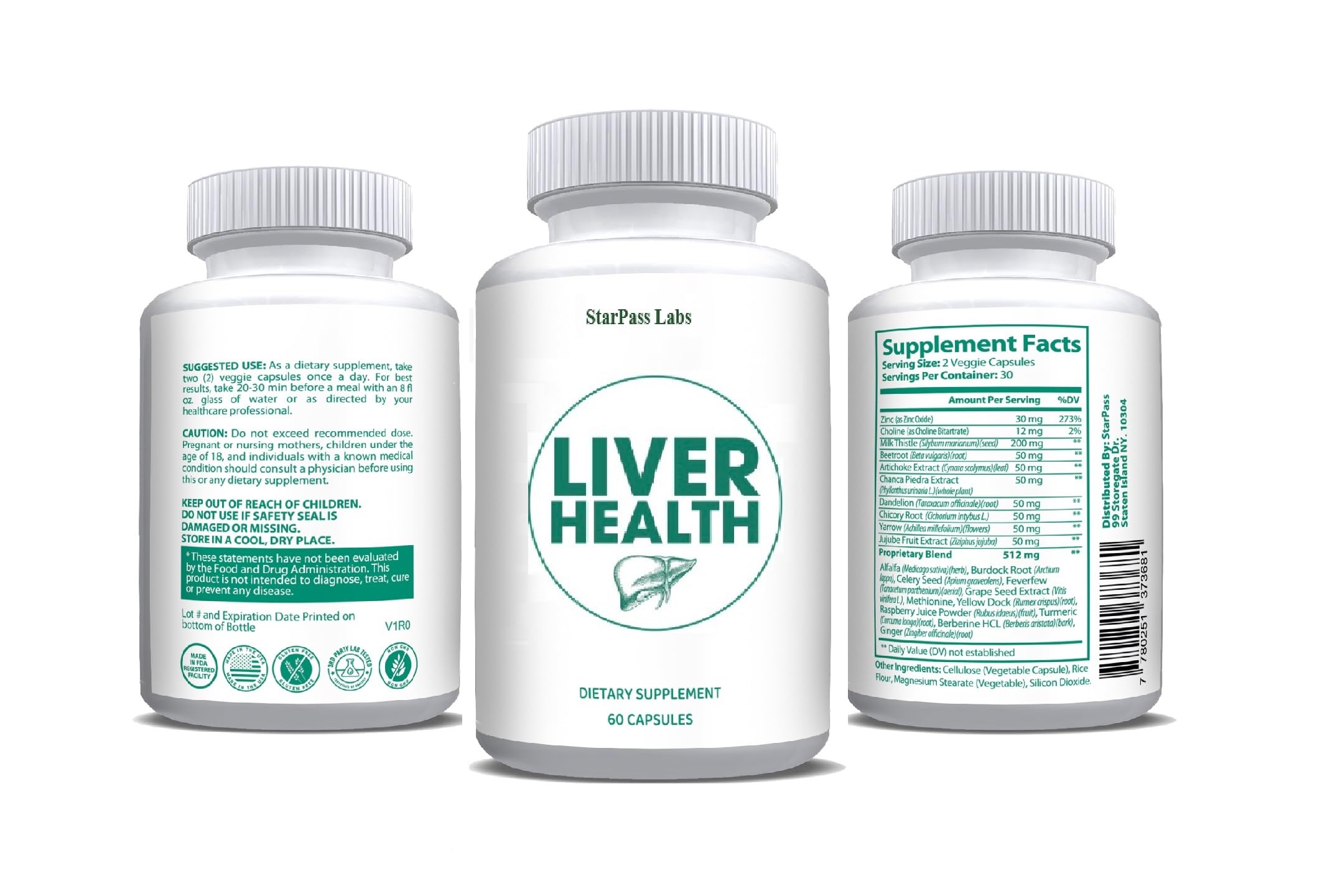StarPass Labs Liver Health | Liver Detox & Repair Formula - 60 Caps (3 Pack)