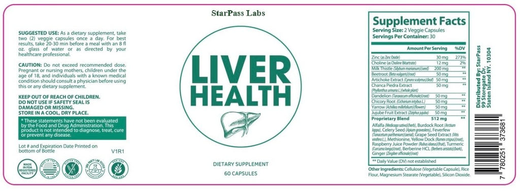 StarPass Labs Liver Health | Liver Detox & Repair Formula - 60 Caps (3 Pack)