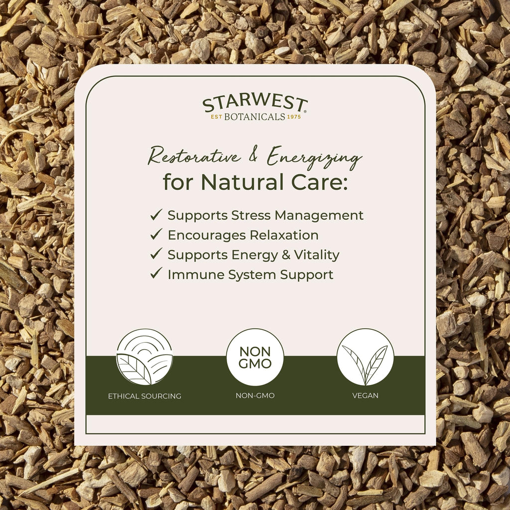 Starwest Organic Ashwagandha Root - Dried Herb for Tea & Wellness, 4 oz