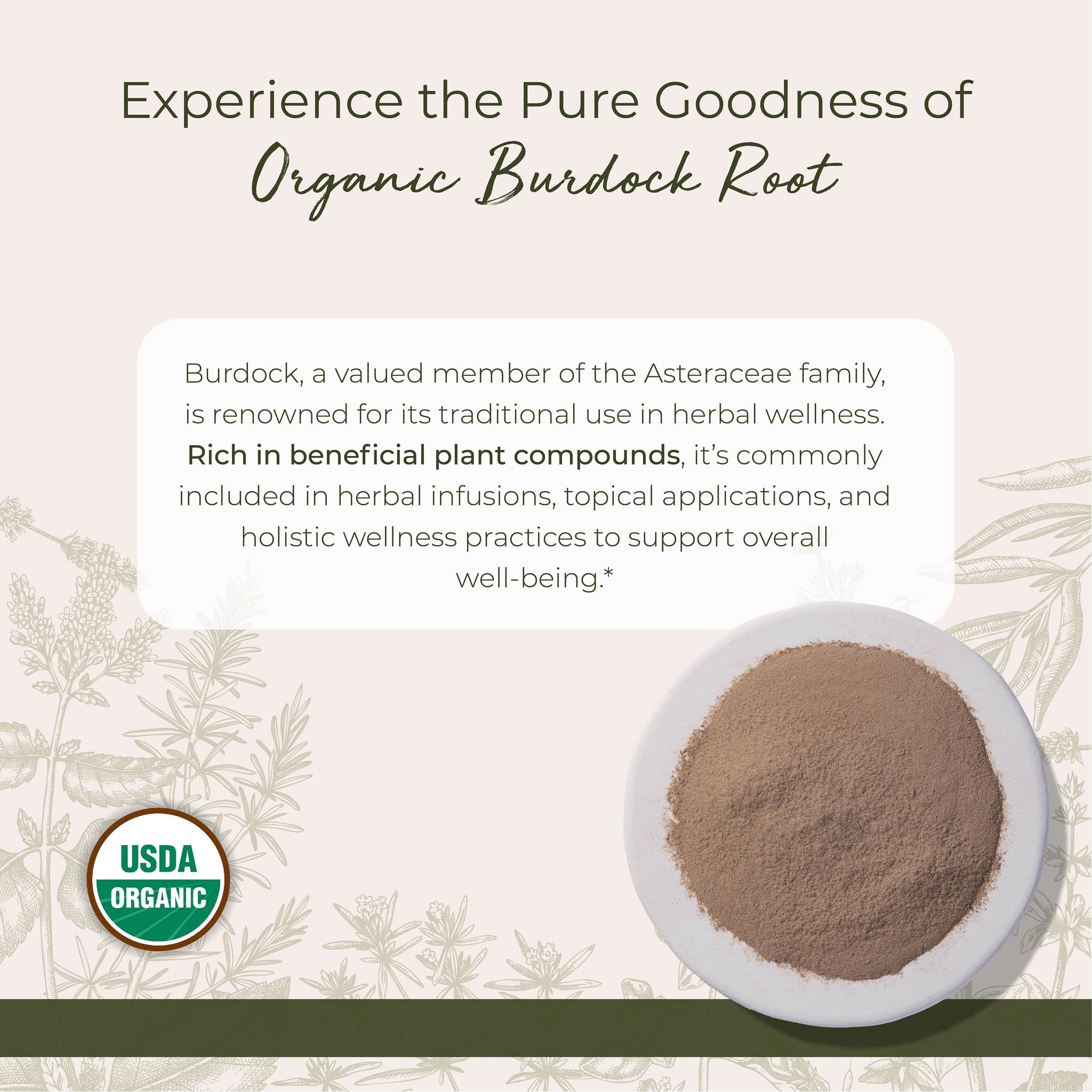 Starwest Burdock Root Powder Organic - 4 oz Pouch | Kosher, Non-GMO
