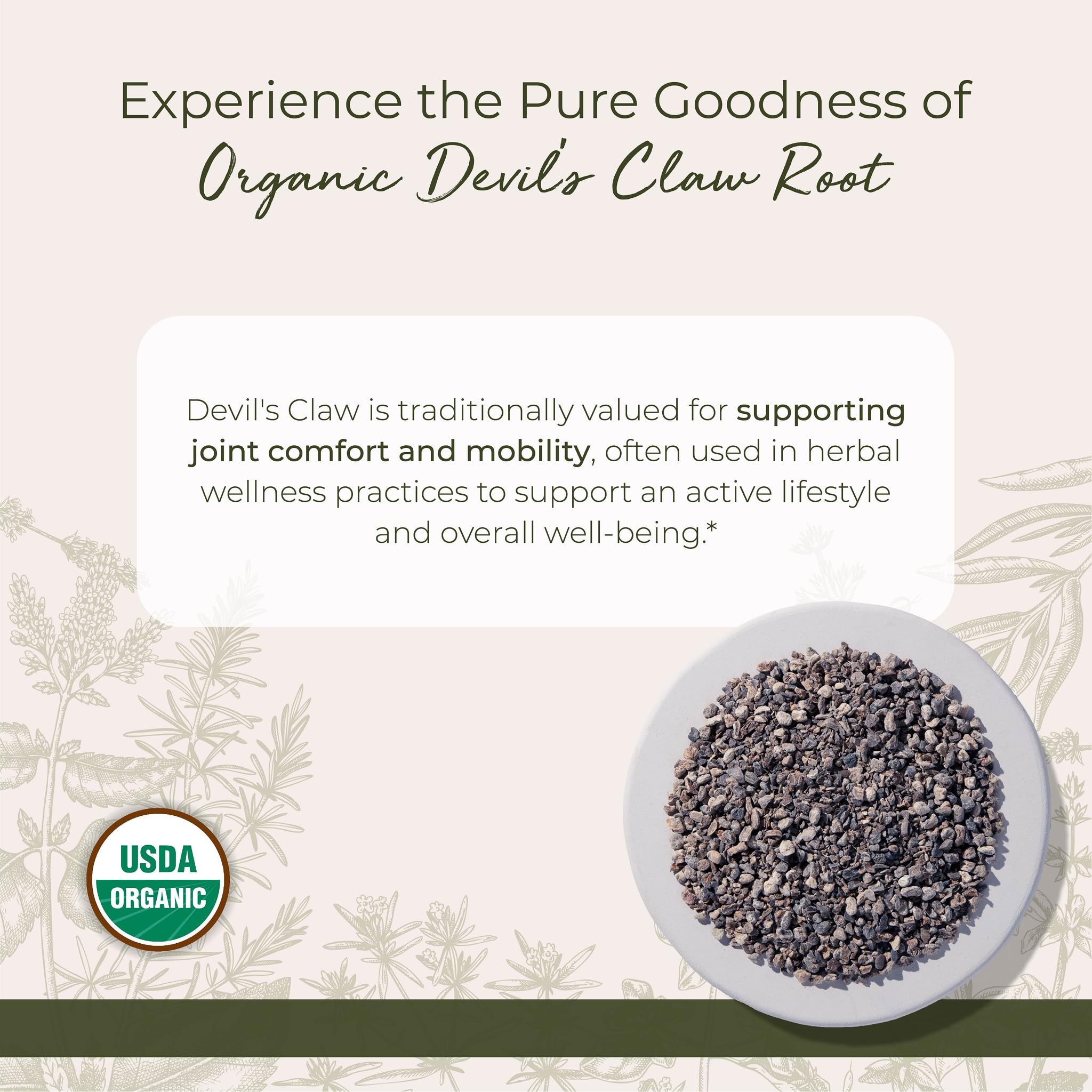 Starwest Organic Devil's Claw Root - 4 oz Pouch, Kosher & Non-GMO