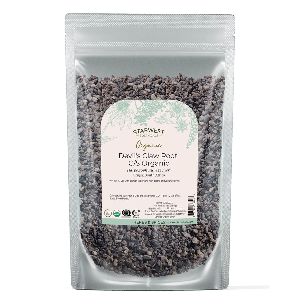 Starwest Organic Devil's Claw Root - 4 oz Pouch, Kosher & Non-GMO