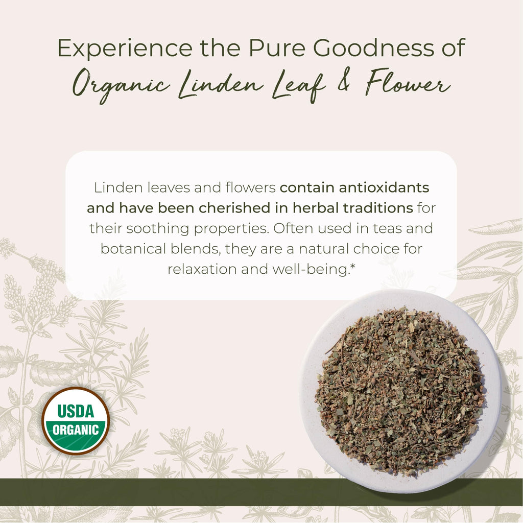 Starwest Linden Leaf & Flowers – Organic Dried Linden Tea, Kosher, Non-GMO, 4 oz