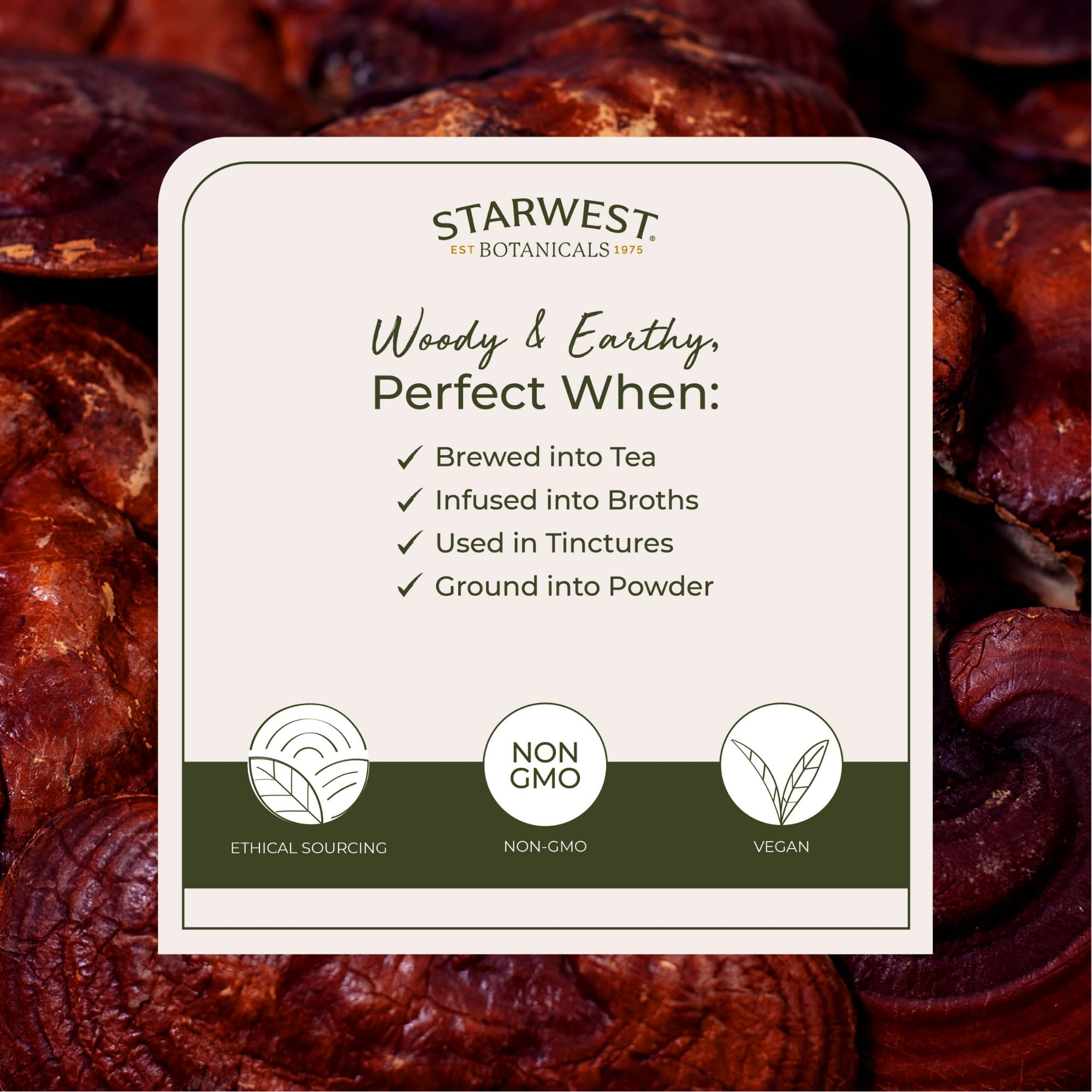 Starwest Botanicals Organic Red Reishi Mushrooms - 4 oz Pouch | Kosher, Non-GMO