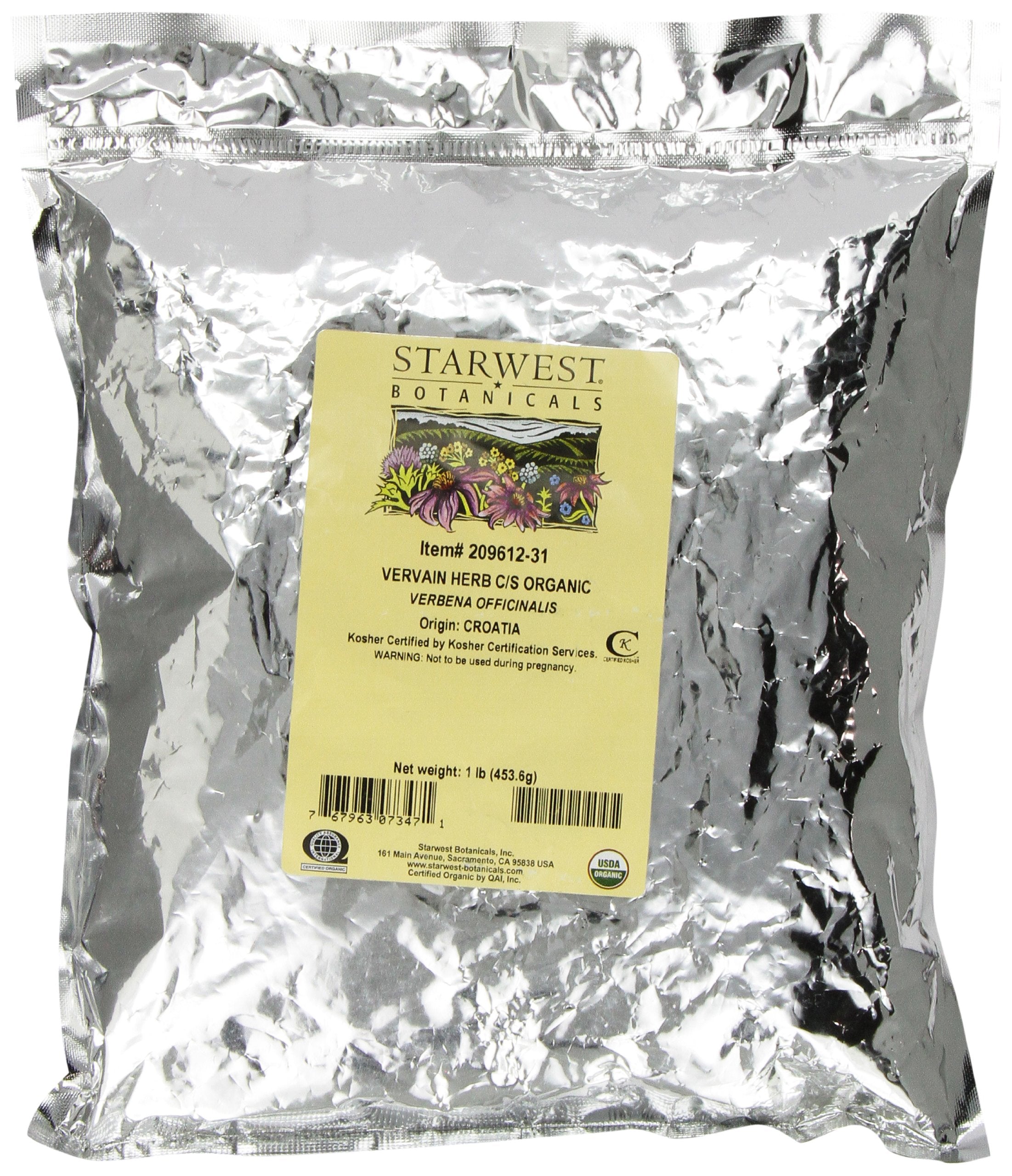 Starwest Botanicals Vervain Herb Cut/Sifted, 1 Pound