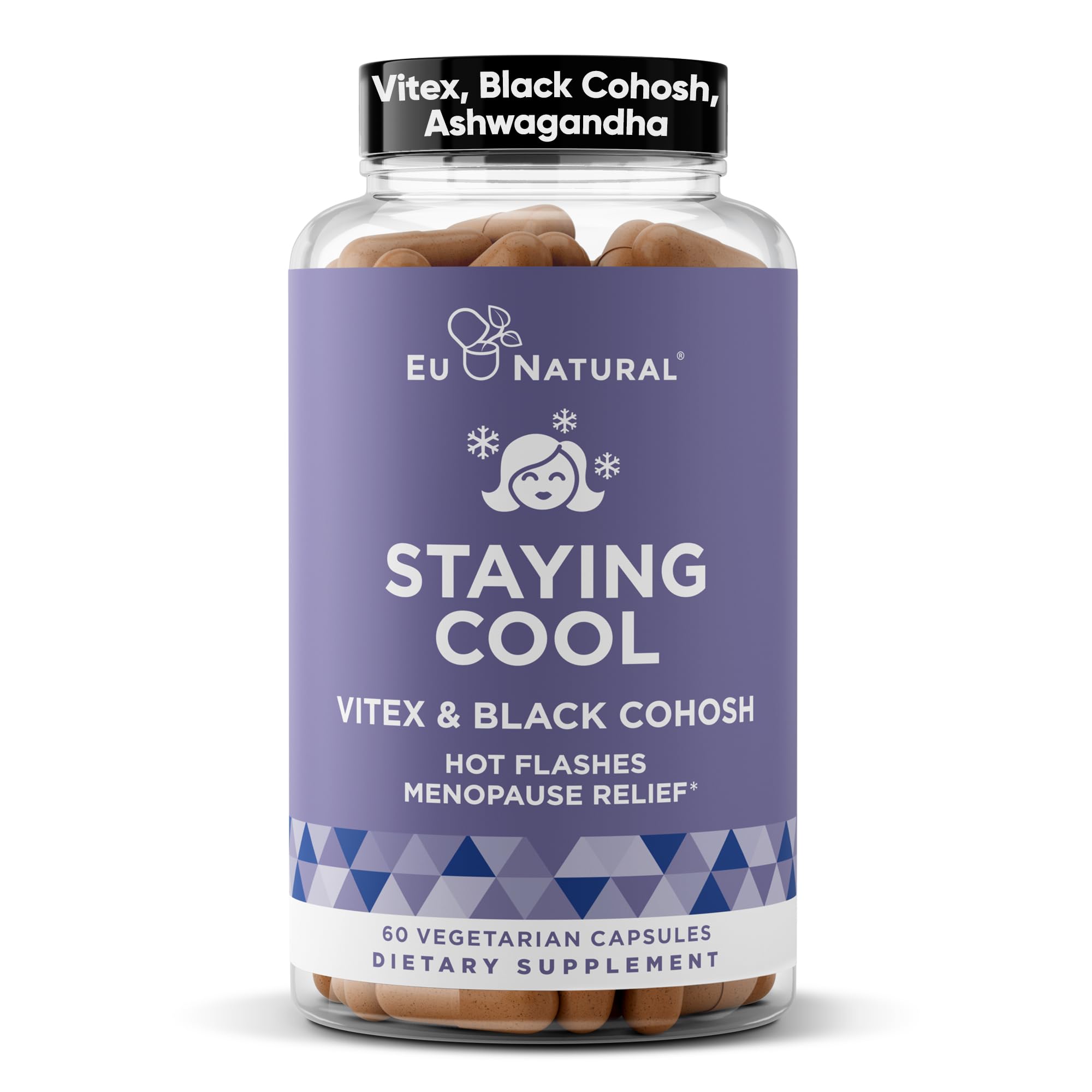 Staying Cool Menopause Supplements for Women - Hot Flash Relief, Weight Support, & Night Sweats - Vitex Chaste Tree & Black Cohosh - 60 Vegetarian Soft Capsules