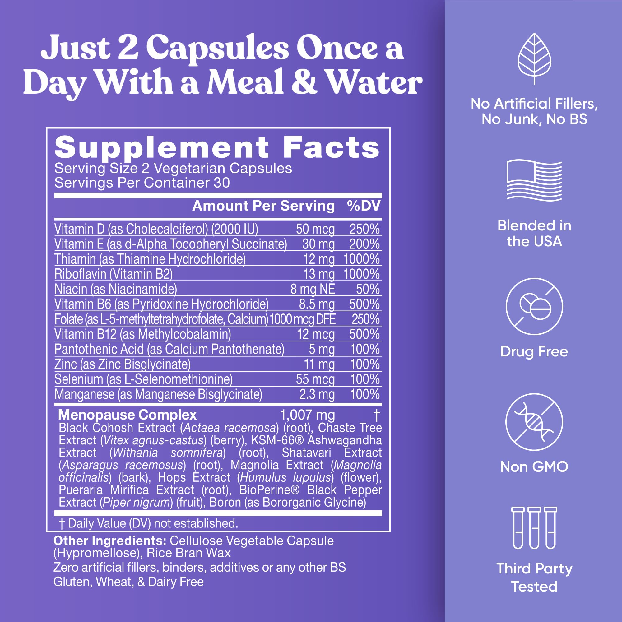 Staying Cool Menopause Supplements for Women - Hot Flash Relief, Weight Support, & Night Sweats - Vitex Chaste Tree & Black Cohosh - 60 Vegetarian Soft Capsules