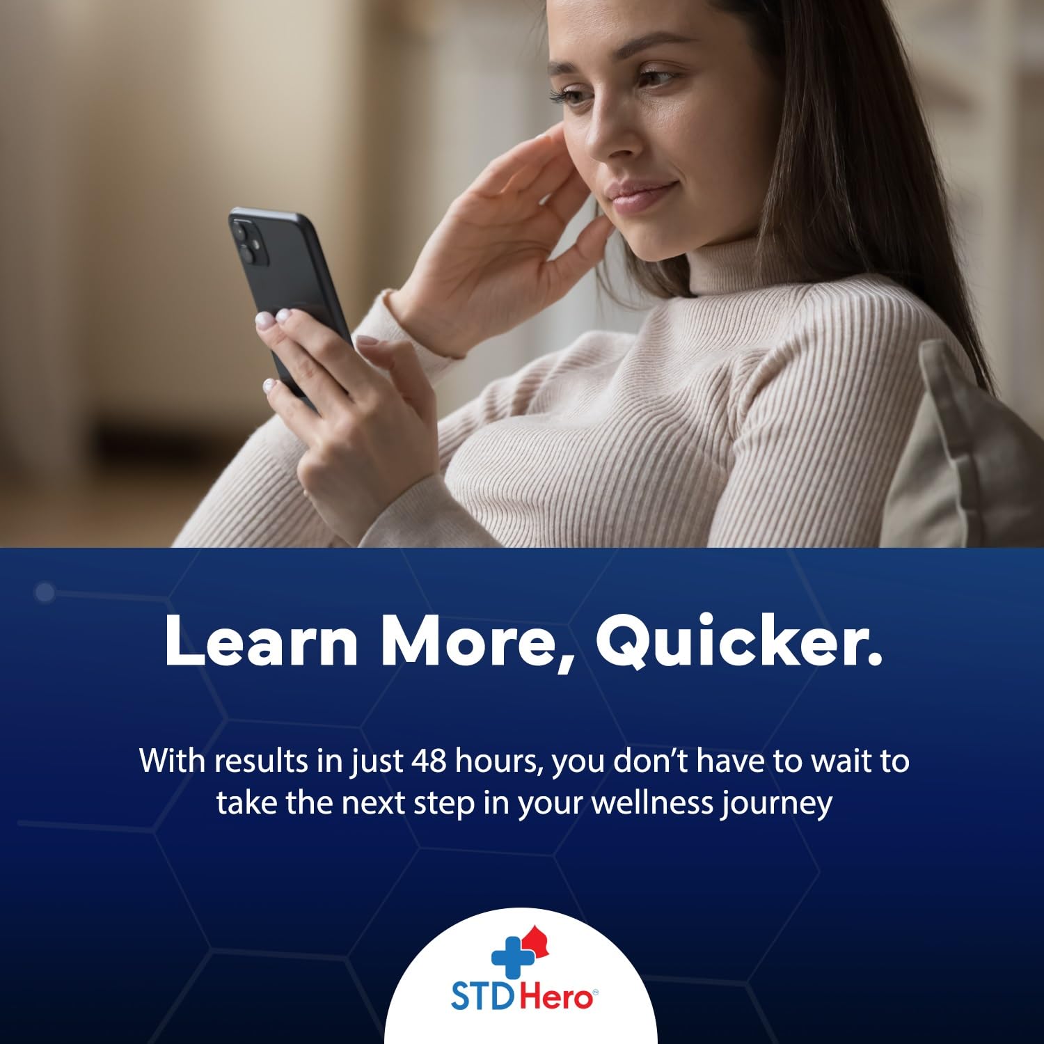 STD Hero At-Home STD Test Kit for Women & Men | Top Four STDs | Private & Easy