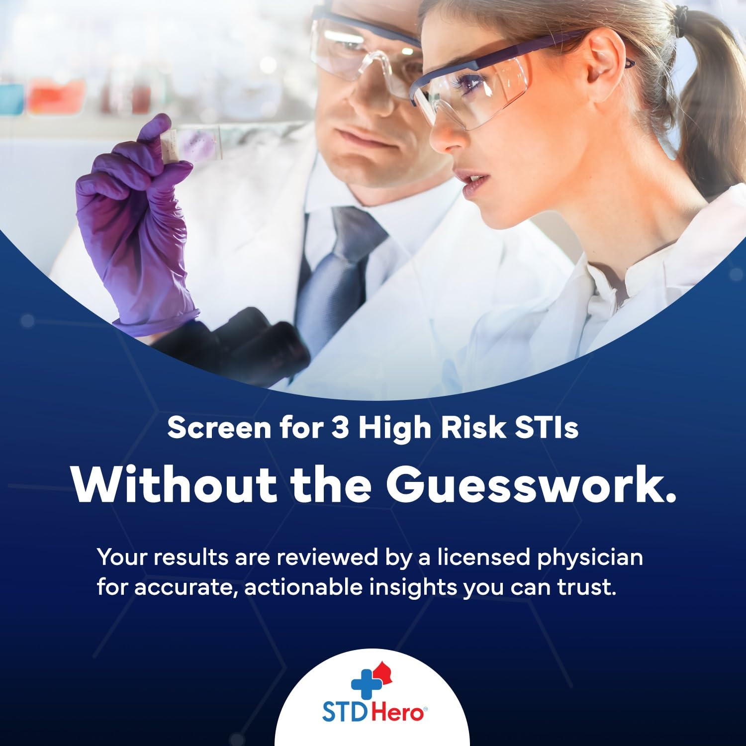 STD Hero At-Home STD Test Kit for Women & Men | Top Four STDs | Private & Easy