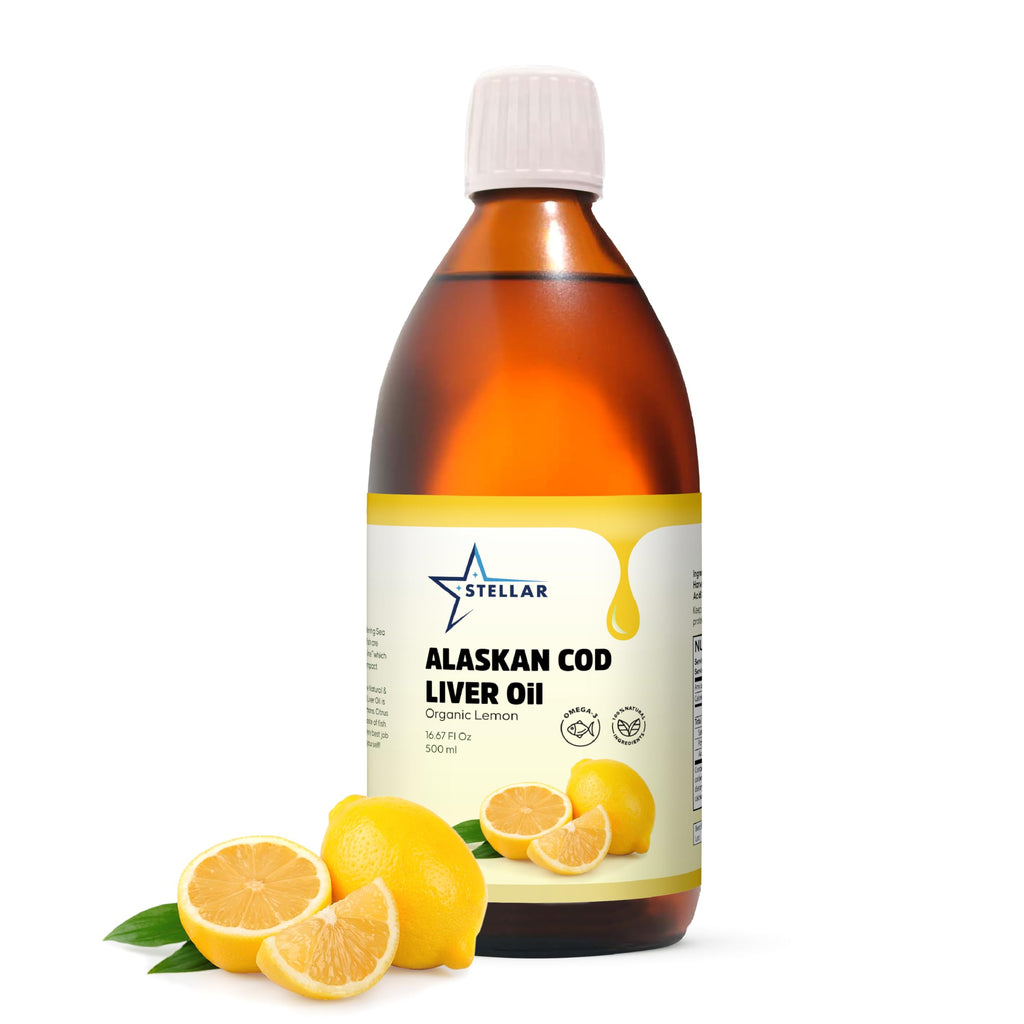 Stellar Alaskan Cod Liver Oil - Organic Lemon, 16.67 oz | Wild-Caught