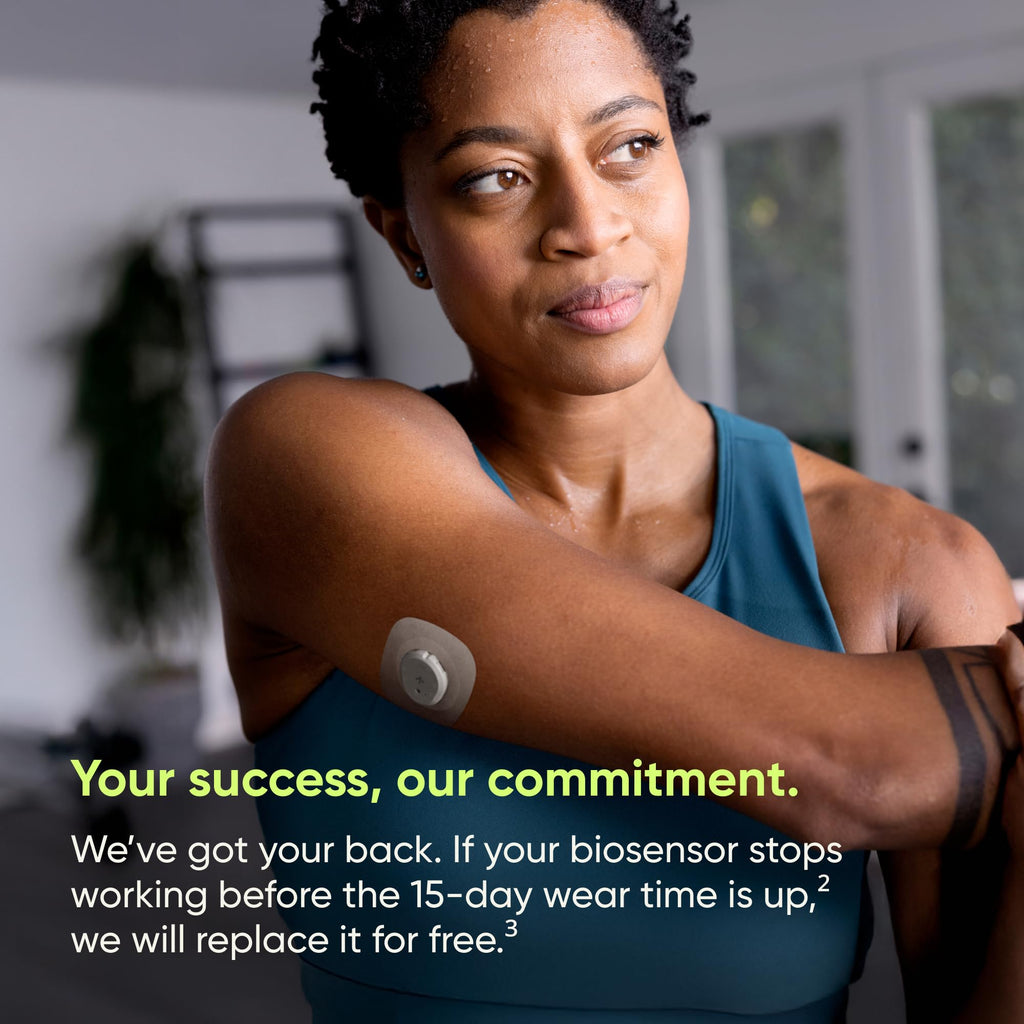 Stelo Glucose Biosensor & App by Dexcom – CGM, 2-Pack, 15‑Day Wear, iOS & Android