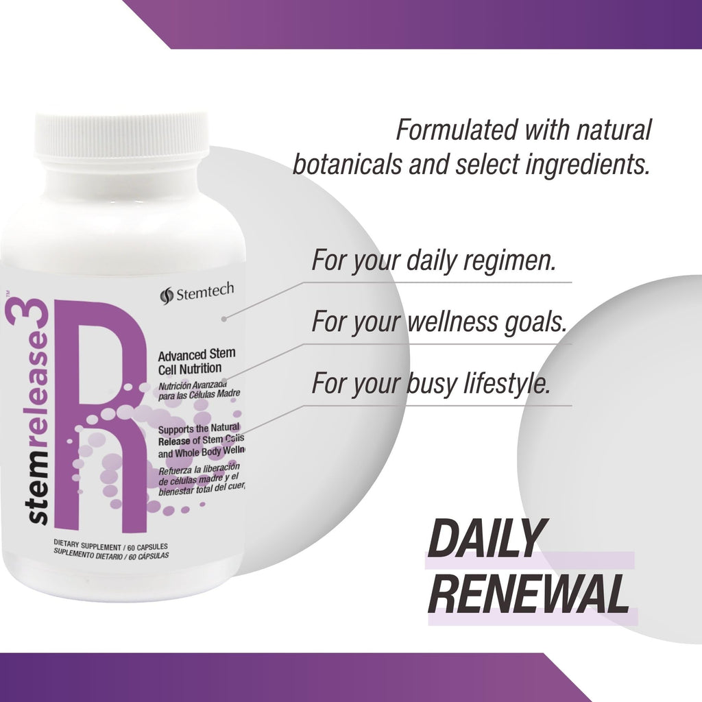Unlock Your Body's Potential with stemrelease3™ - Cutting-Edge Stem Cell Nutrition for Natural Renewal and Youthful Vitality, Exclusive Blend for Enhanced Telomere Health