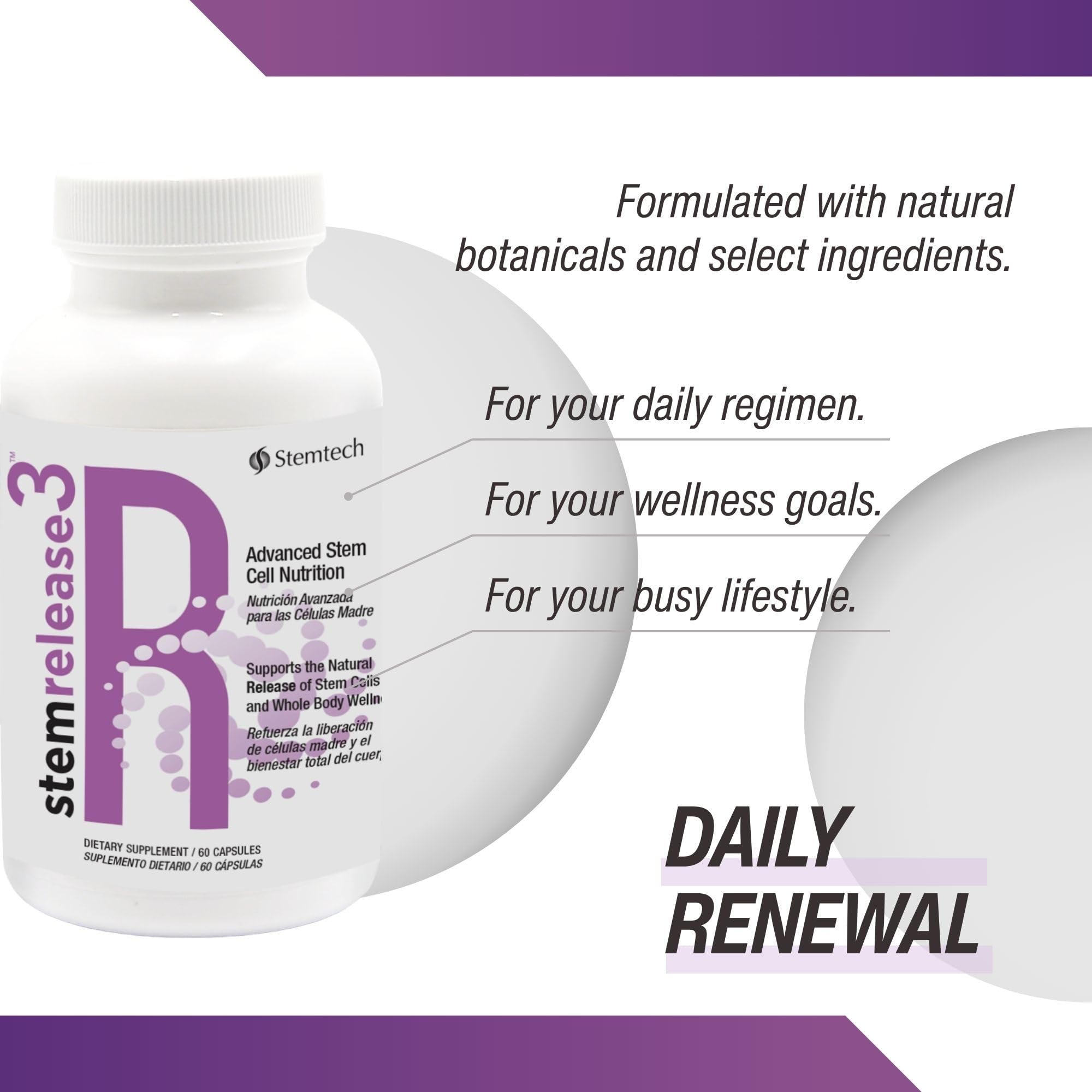 Unlock Your Body's Potential with stemrelease3™ - Cutting-Edge Stem Cell Nutrition for Natural Renewal and Youthful Vitality, Exclusive Blend for Enhanced Telomere Health