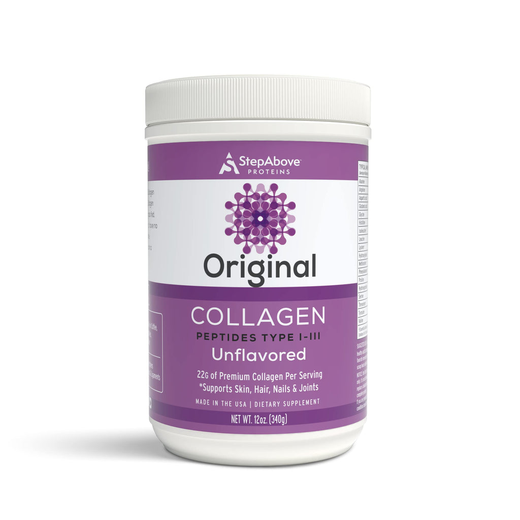 Step Above Proteins Original Collagen Peptides - 12 oz, 100% Natural Bovine Hydrolyzed Type I-III