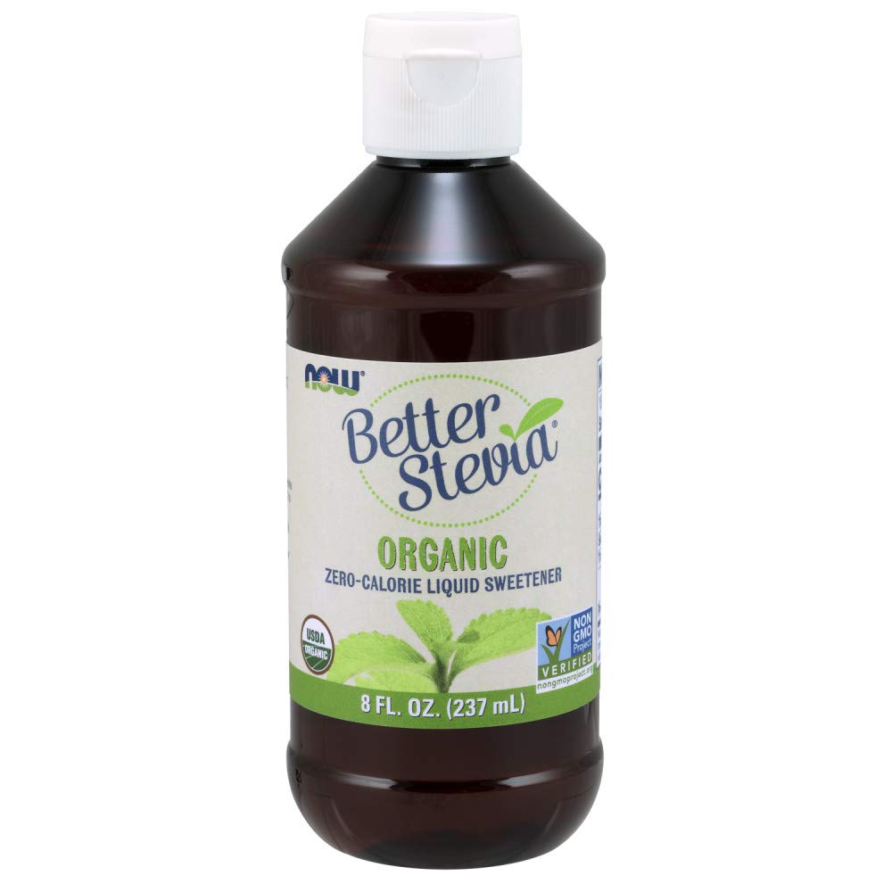 Stevia Extract Organic NOW Foods 8 oz Liquid - Zero-Calorie Sweetener