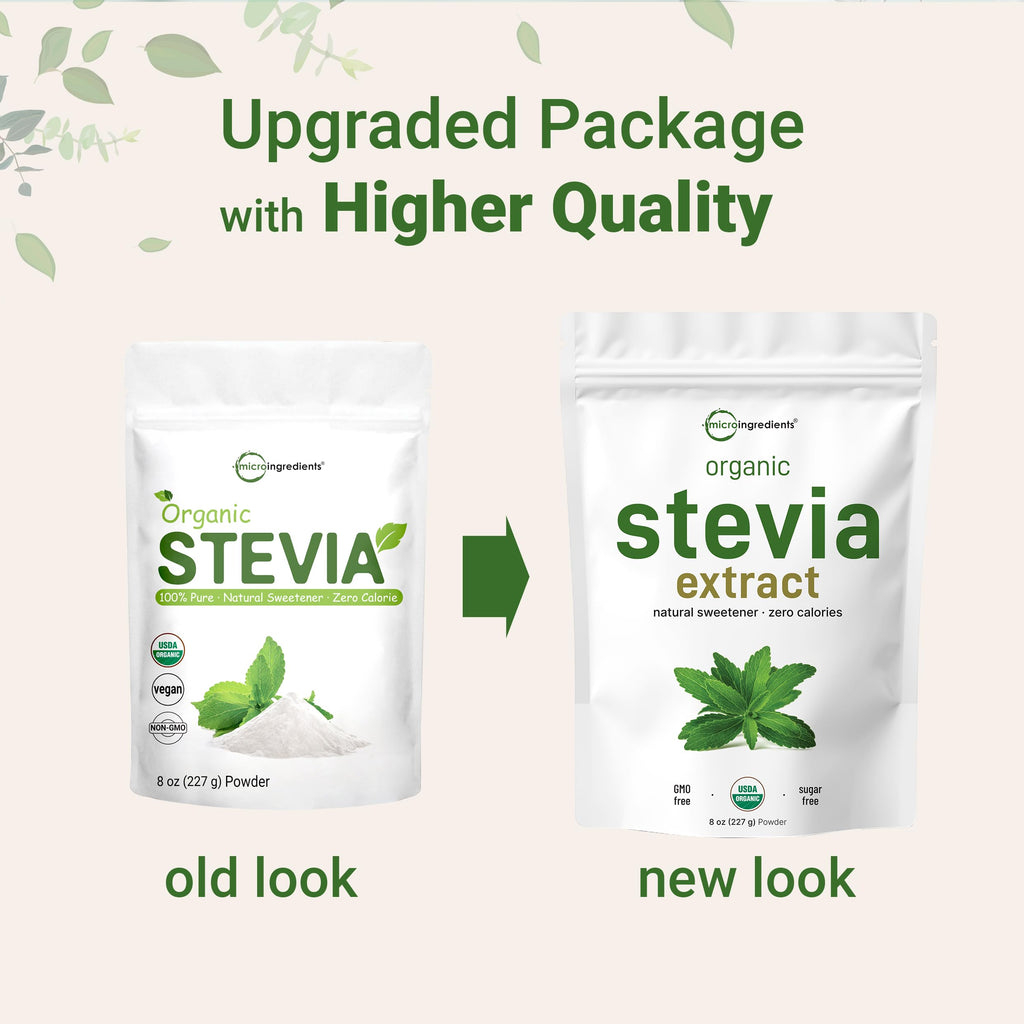 Pure Organic Stevia Powder 8 oz – Reb-A, Zero Calorie Keto Sweetener
