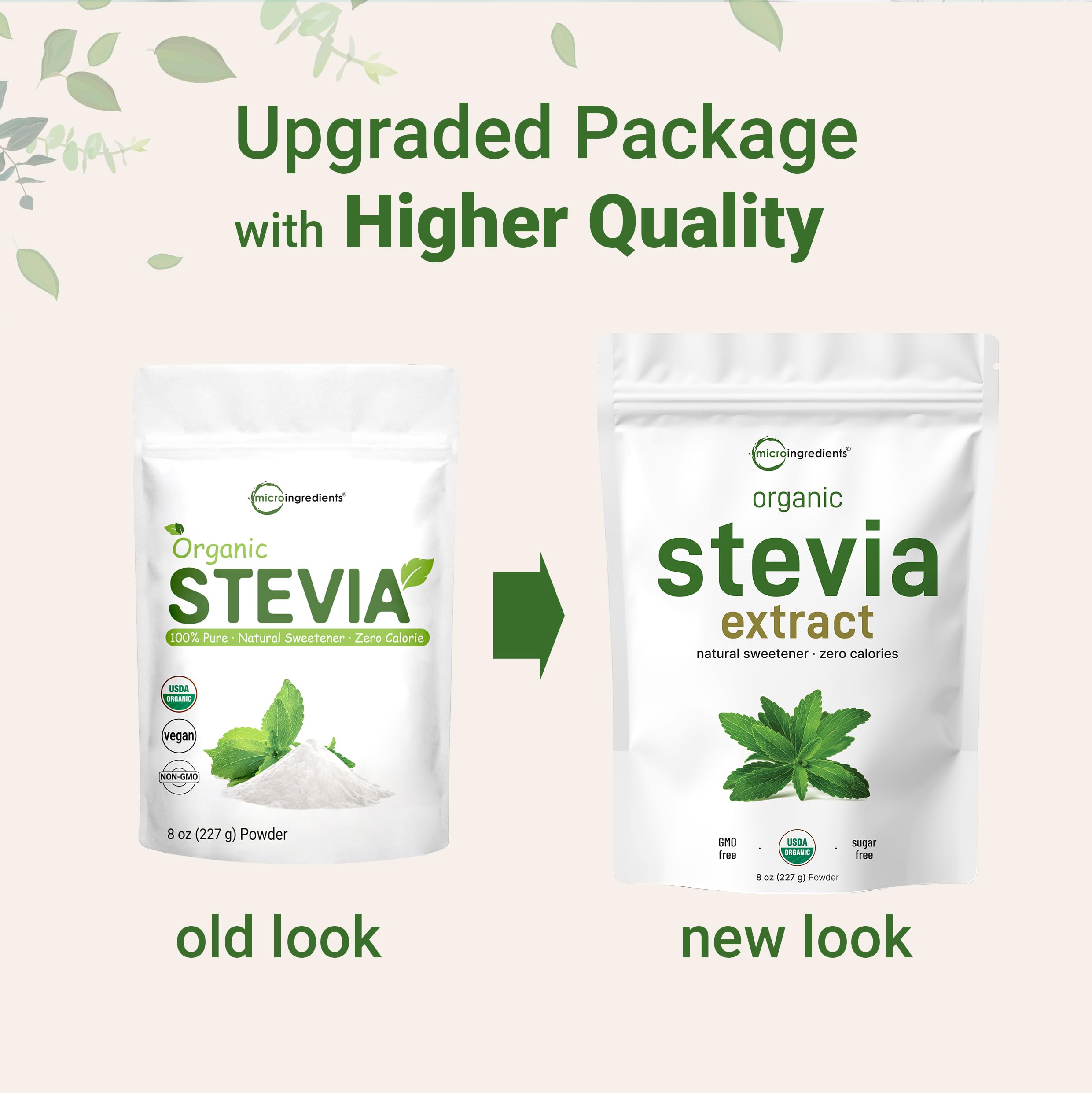 Pure Organic Stevia Powder 8 oz – Reb-A, Zero Calorie Keto Sweetener