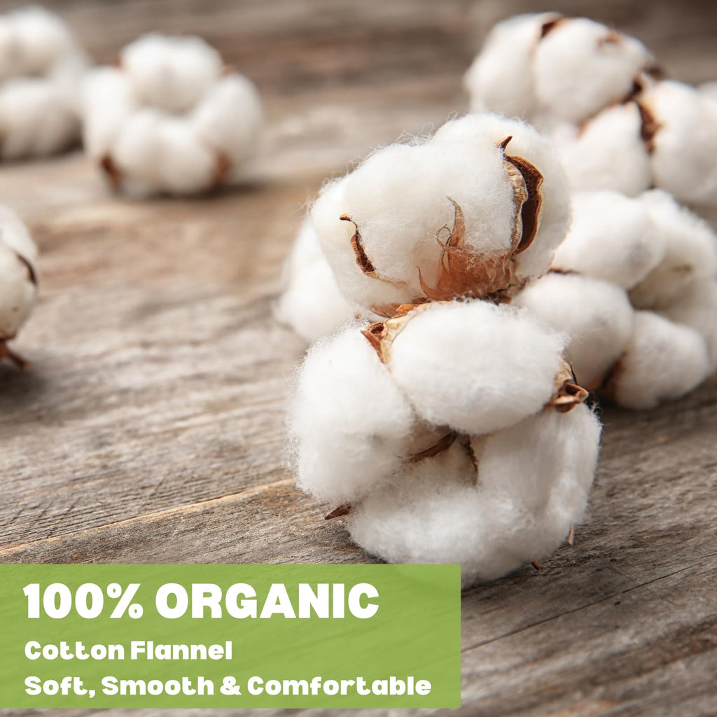 STFOCE 4-Piece Organic Cotton Flannel for Castor Oil Pack – Natural & Unbleached