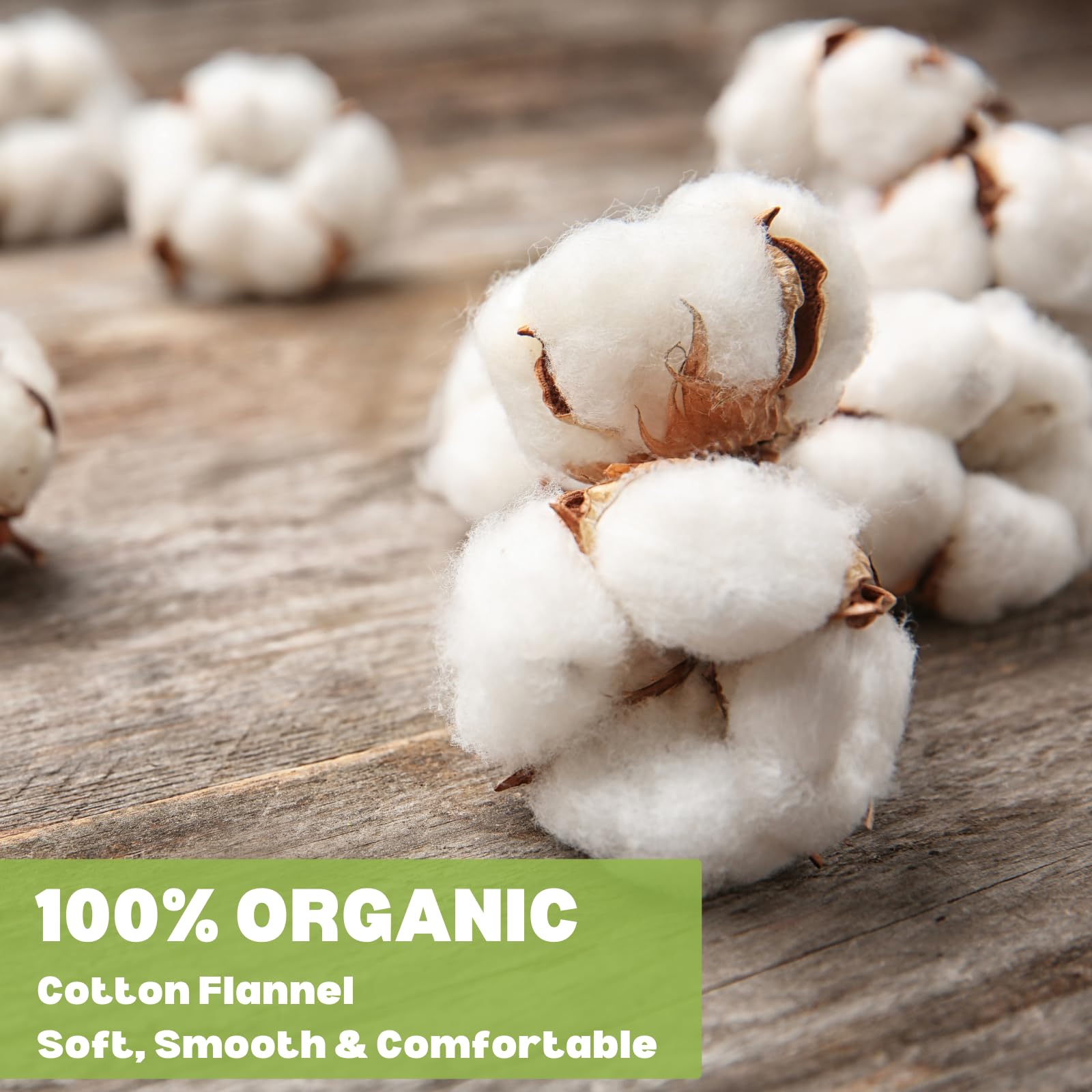 STFOCE 4-Piece Organic Cotton Flannel for Castor Oil Pack – Natural & Unbleached