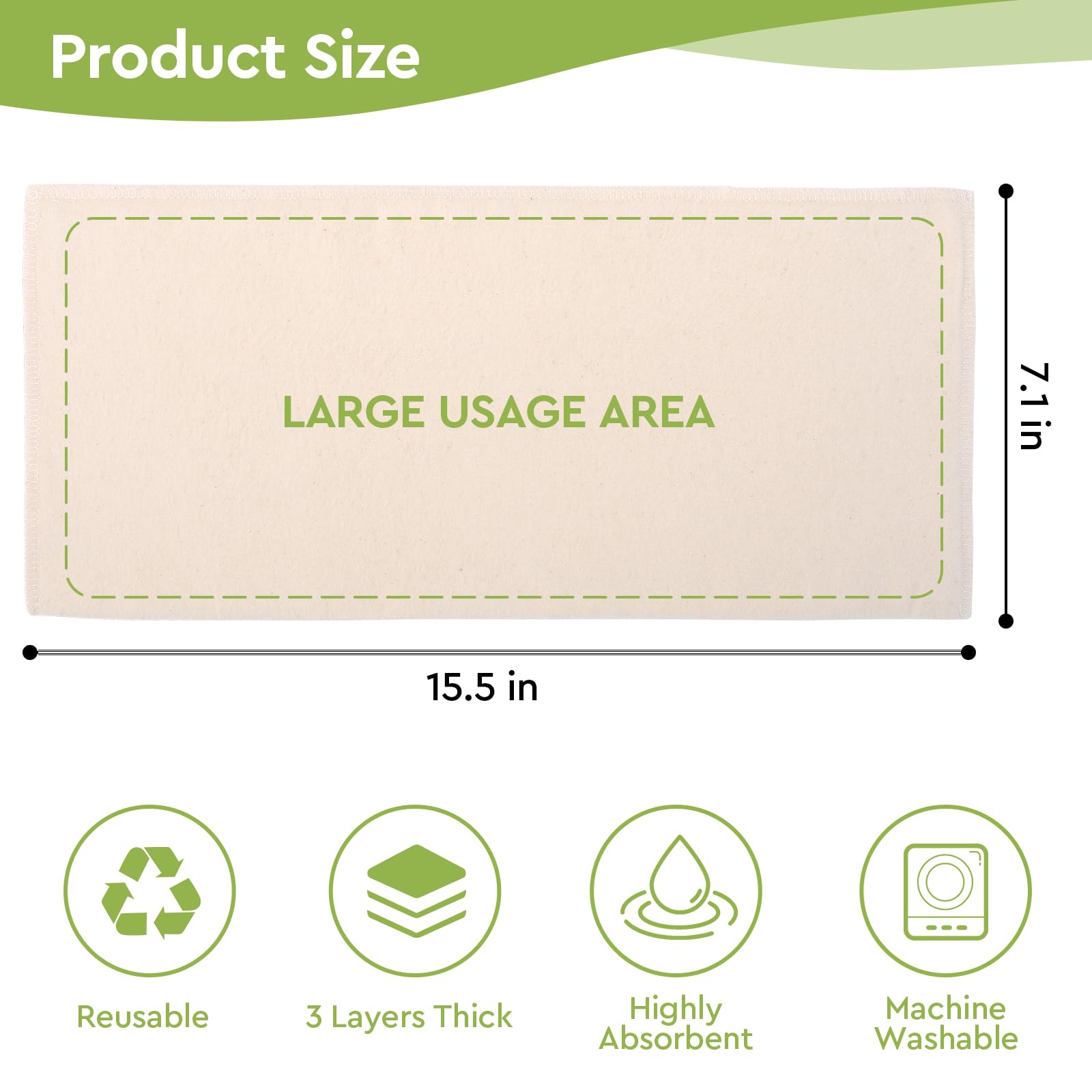 STFOCE 4-Piece Organic Cotton Flannel for Castor Oil Pack – Natural & Unbleached