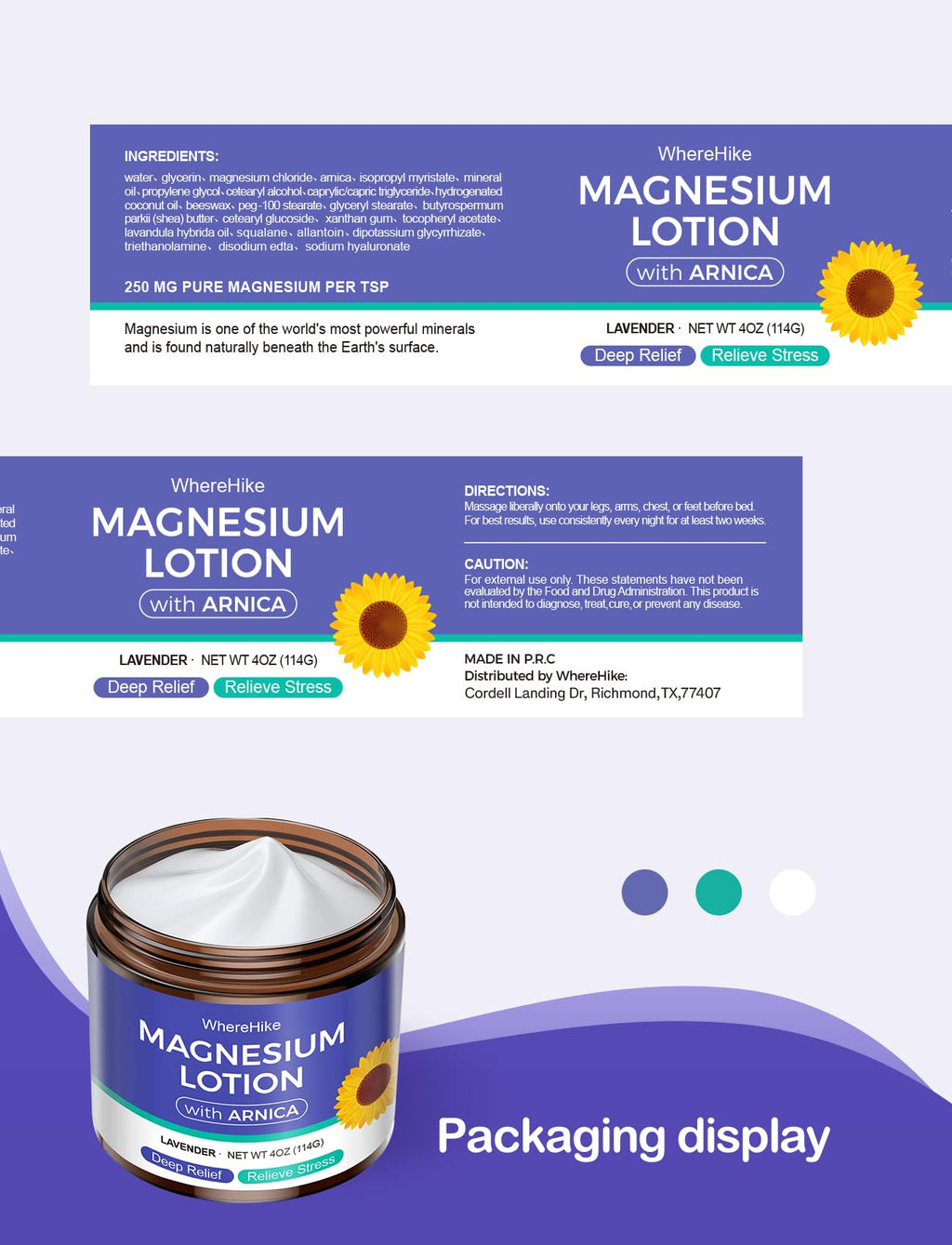 Stilip Magnesium Lotion with Arnica – Sleep, Pain Relief & Muscle Relaxation | Lavender